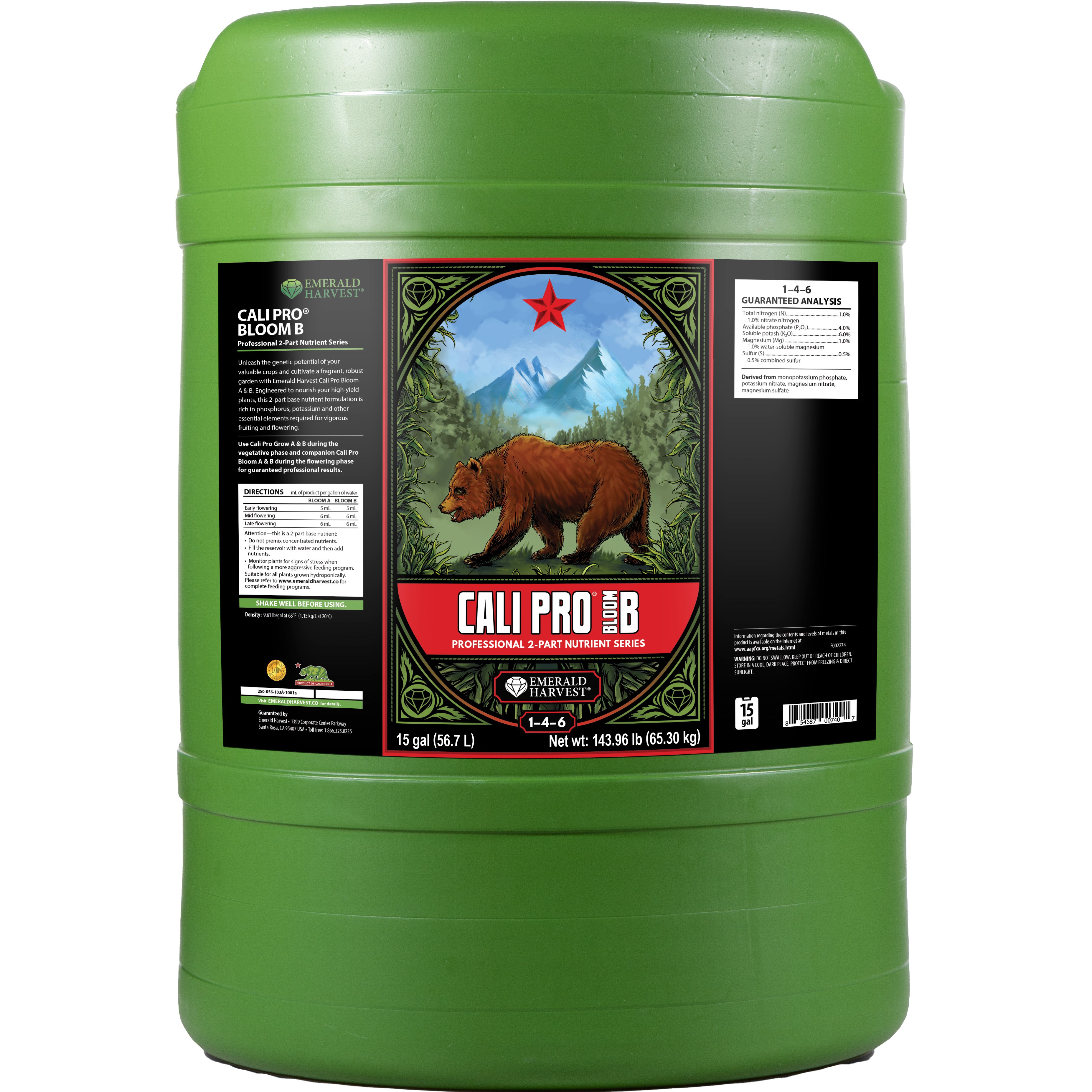 Emerald Harvest 15gal Cali Pro Bloom B 1-4-6