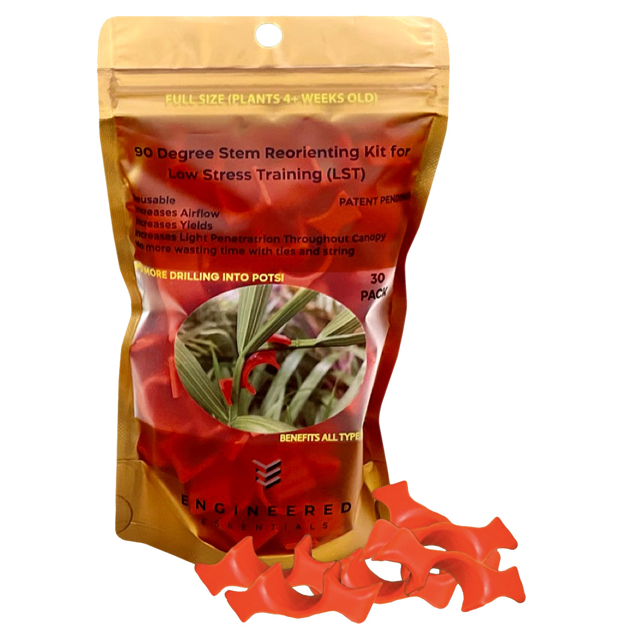 Engineered Essentials Plant Benders 30pk Orange Small