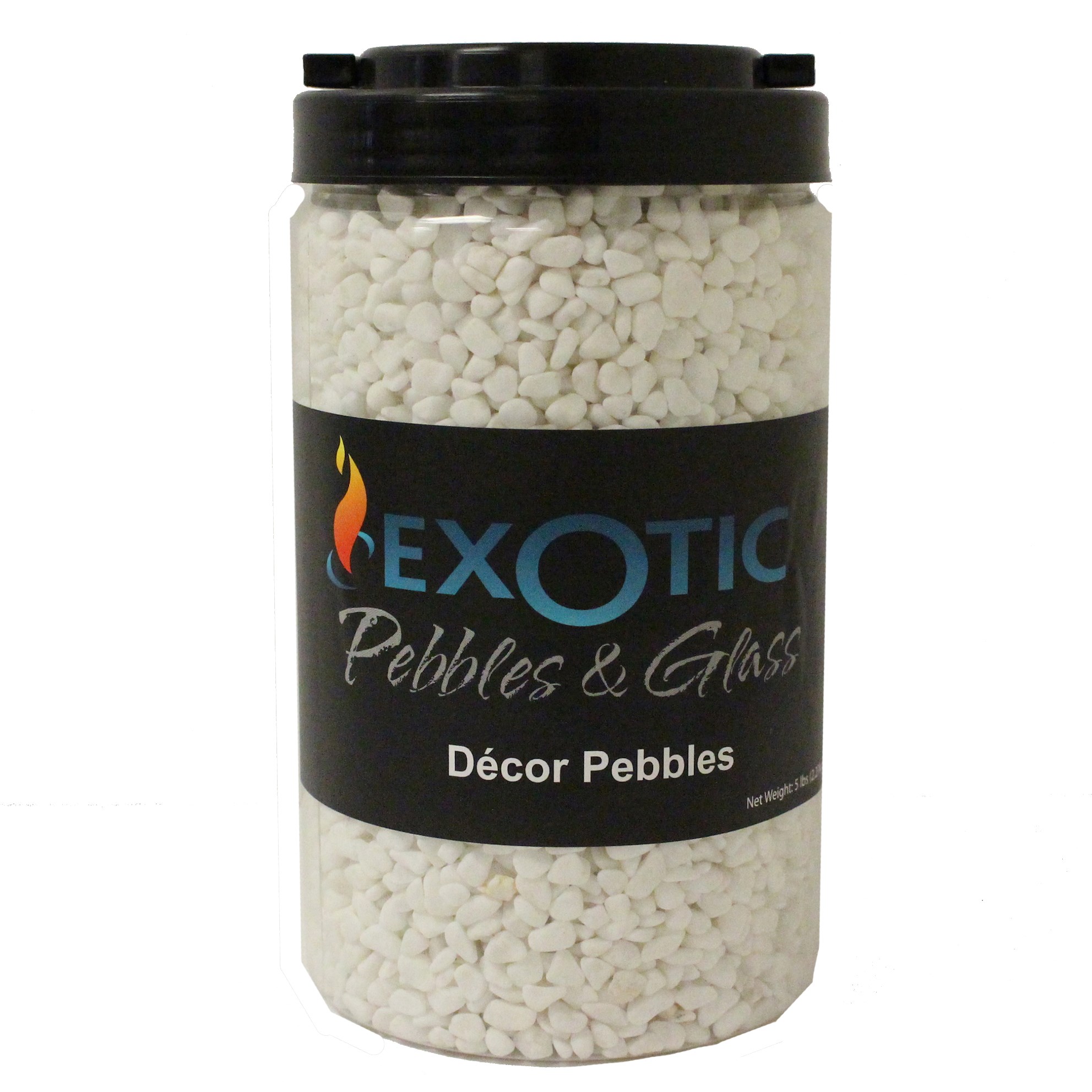 Exotic Pebbles 5# Jar White Bean Size — priced per each; minimum 6; multiples of 6