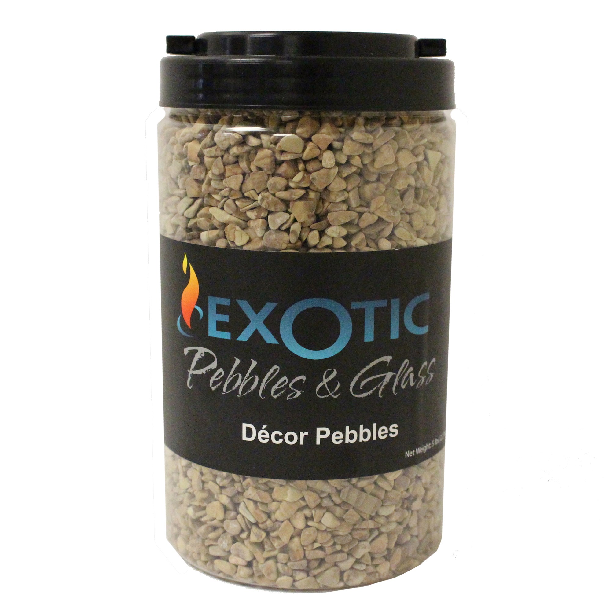 Exotic Pebbles 5# Jar Wood Bean Size — priced per each; minimum 6; multiples of 6