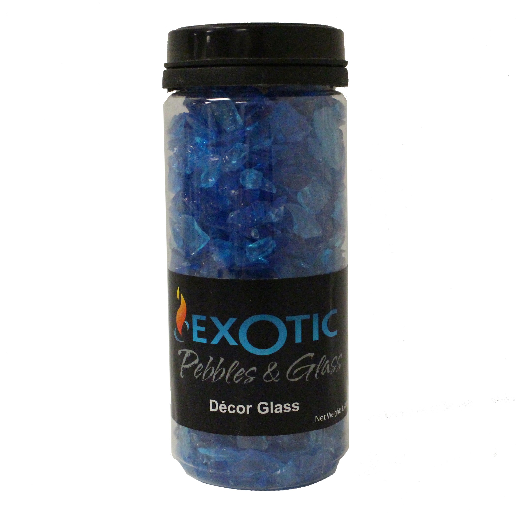 Exotic Pebbles 1.48# Jar Turquoise Glass — priced per each; minimum 12; multiples of 12