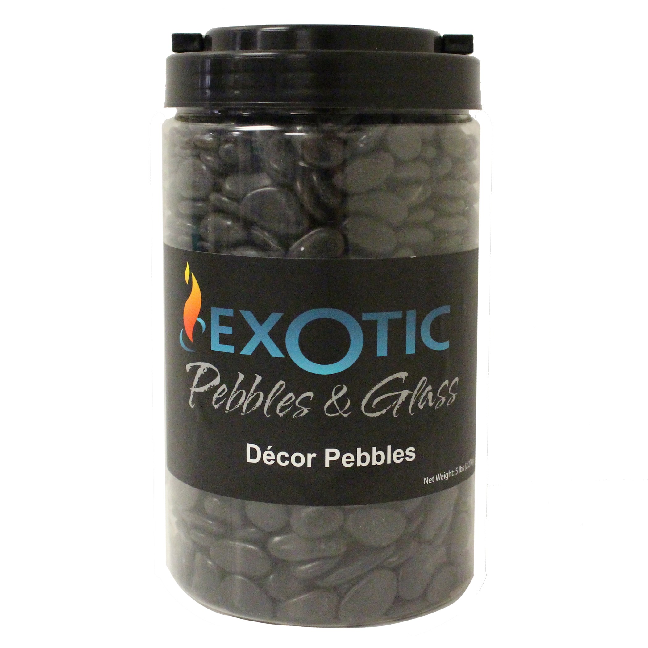 Exotic Pebbles 5# Jar Polish Black Gravel Size — priced per each; minimum 6; multiples of 6