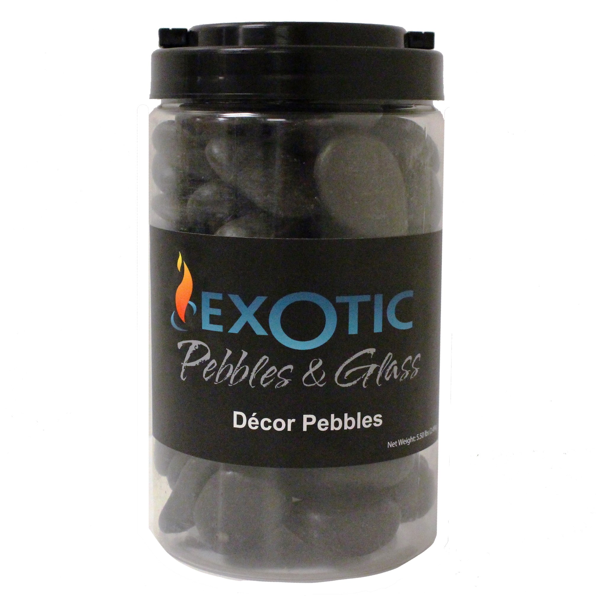 Exotic Pebbles 5# Jar Polish Black Pebble Size — priced per each; minimum 6; multiples of 6