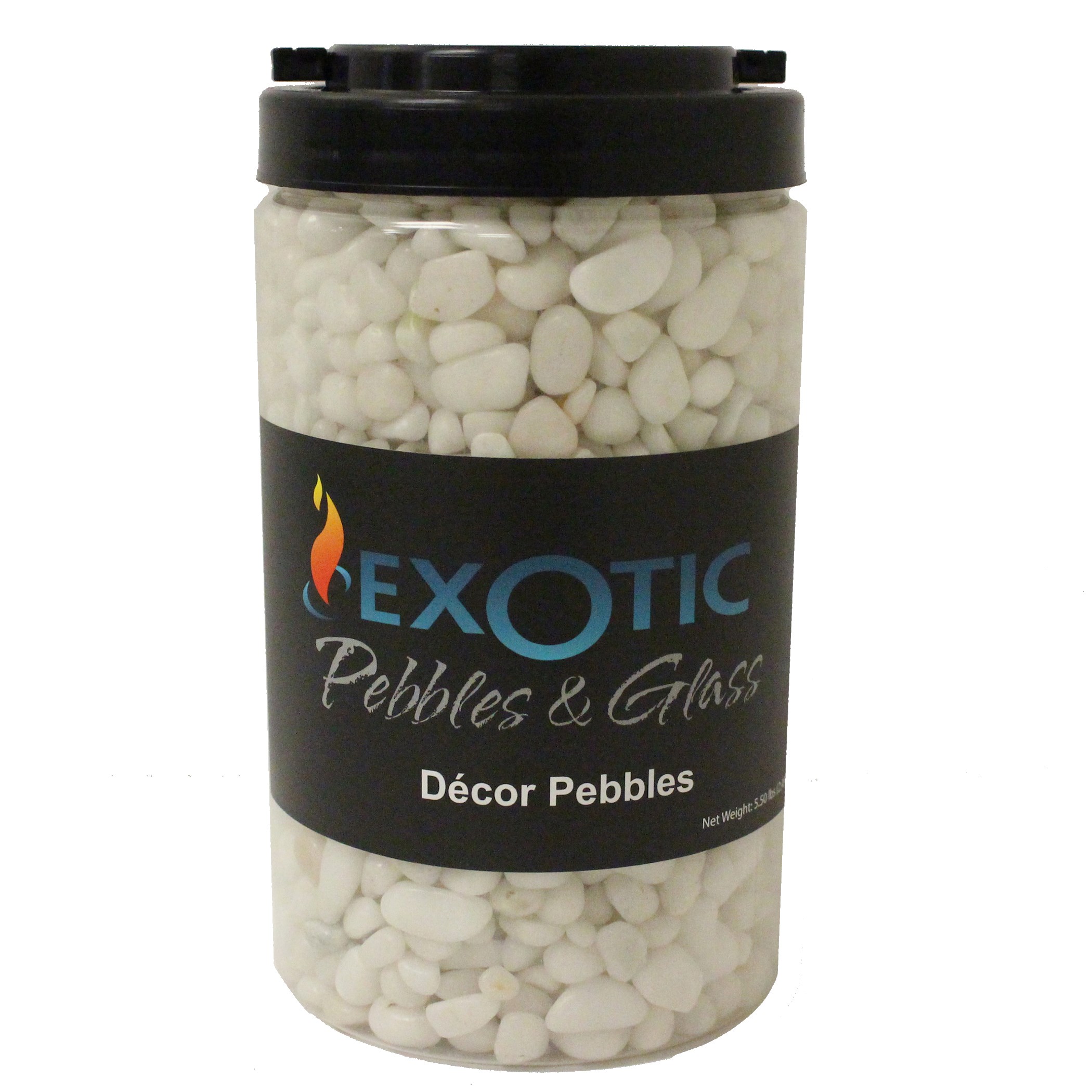Exotic Pebbles 5# Jar Polish White Gravel Size — priced per each; minimum 6; multiples of 6