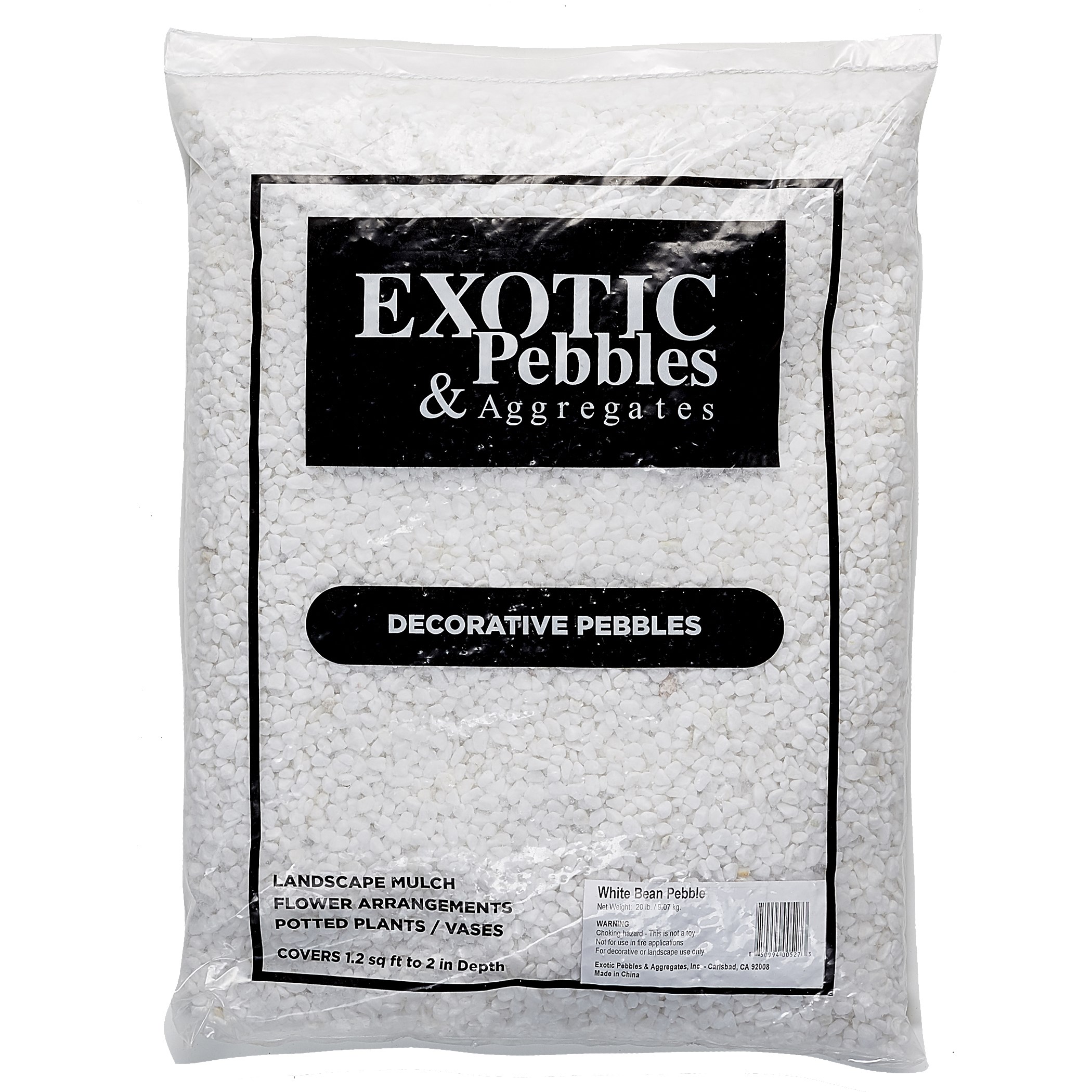 Exotic Pebbles 20# Polish White Gravel Size