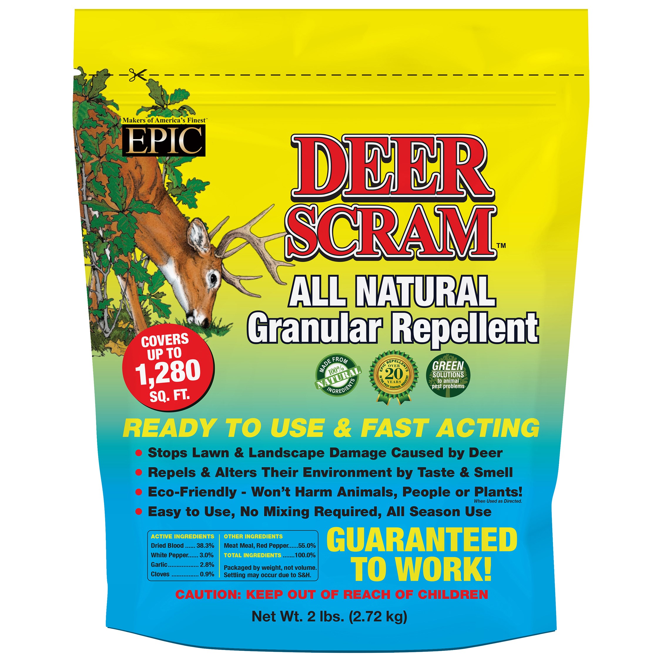 EPIC 2# Deer Scram Repellent Granules Resealable Bag — priced per each; minimum 6; multiples of 6