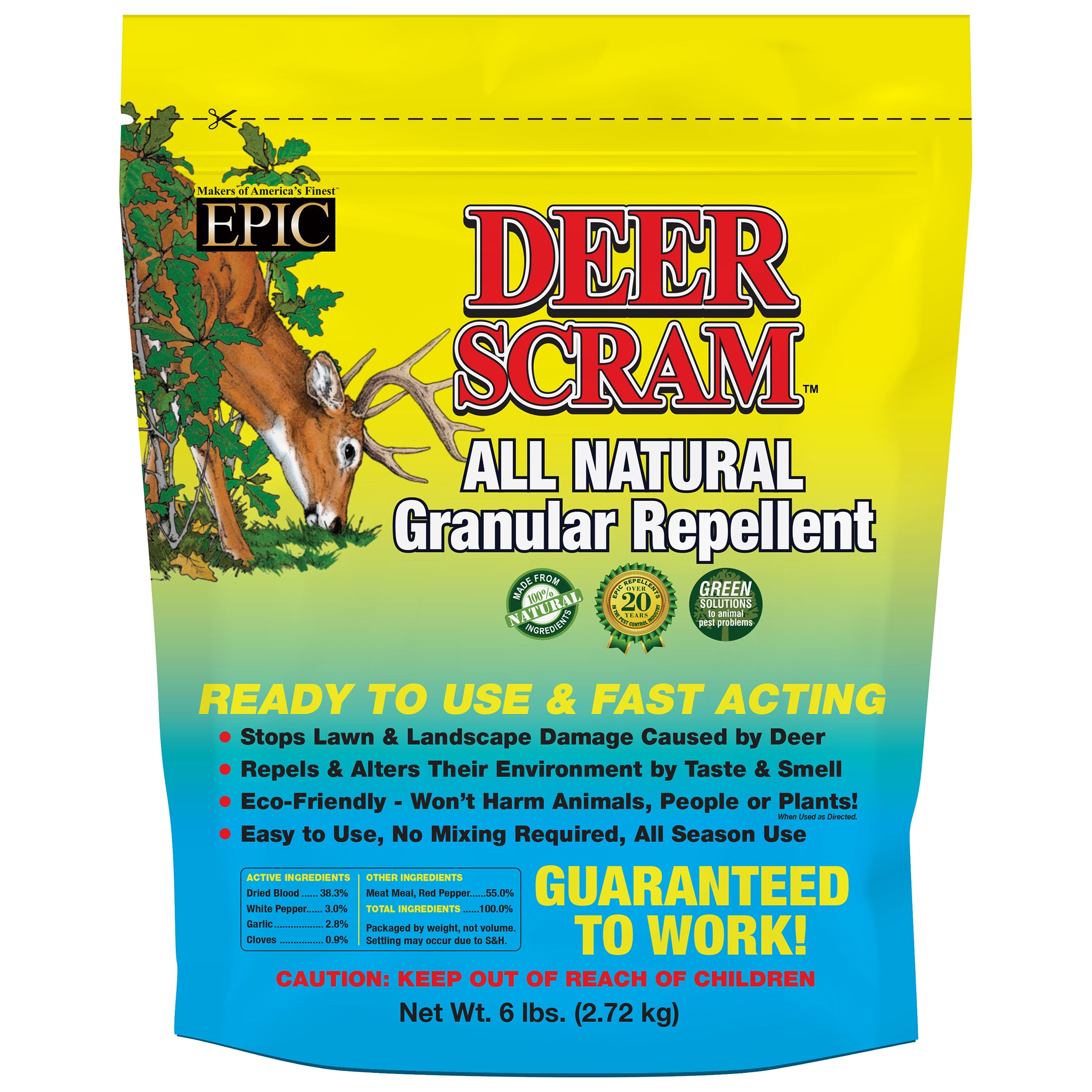 Epic 6# Deer Scram Resealable Bag — priced per each; minimum 6; multiples of 6