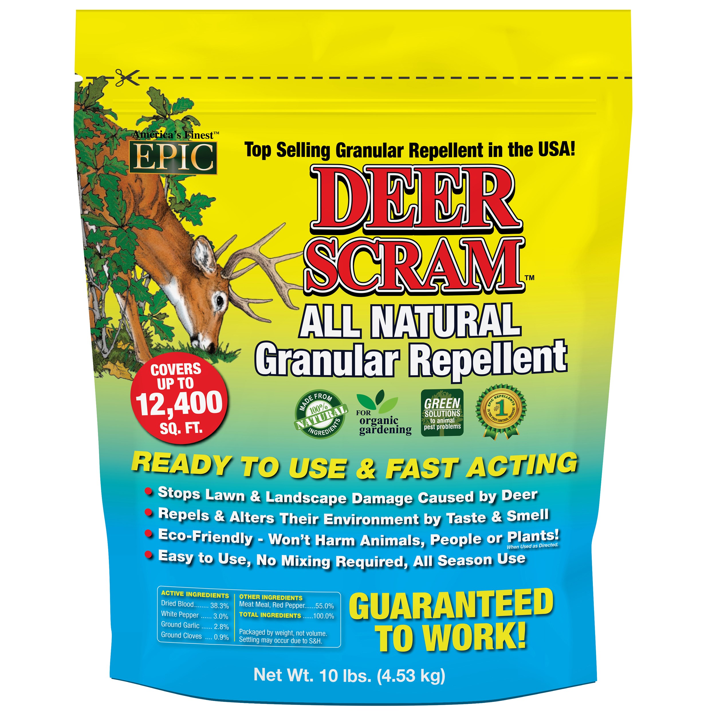 Epic 10# Deer Scram Resealable Bag — priced per each; minimum 4; multiples of 4