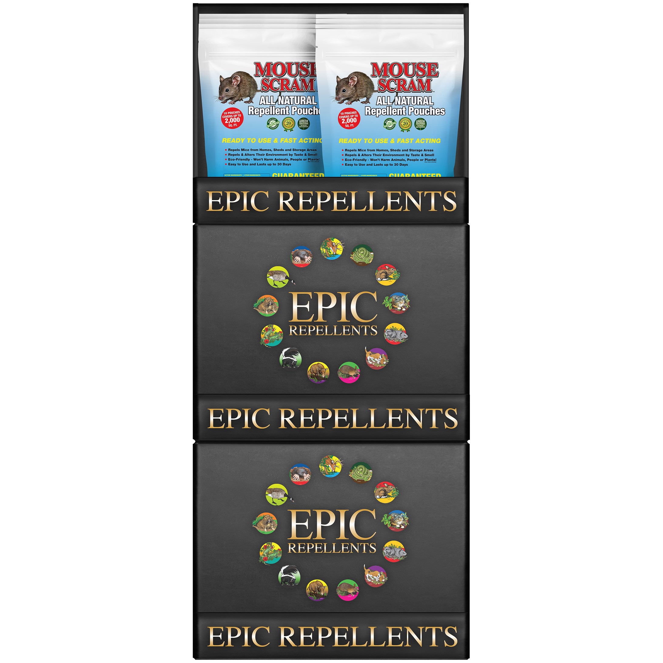 EPIC 36pc 10ct 1.75oz Mouse Scram Repellent Granules Pouch Display