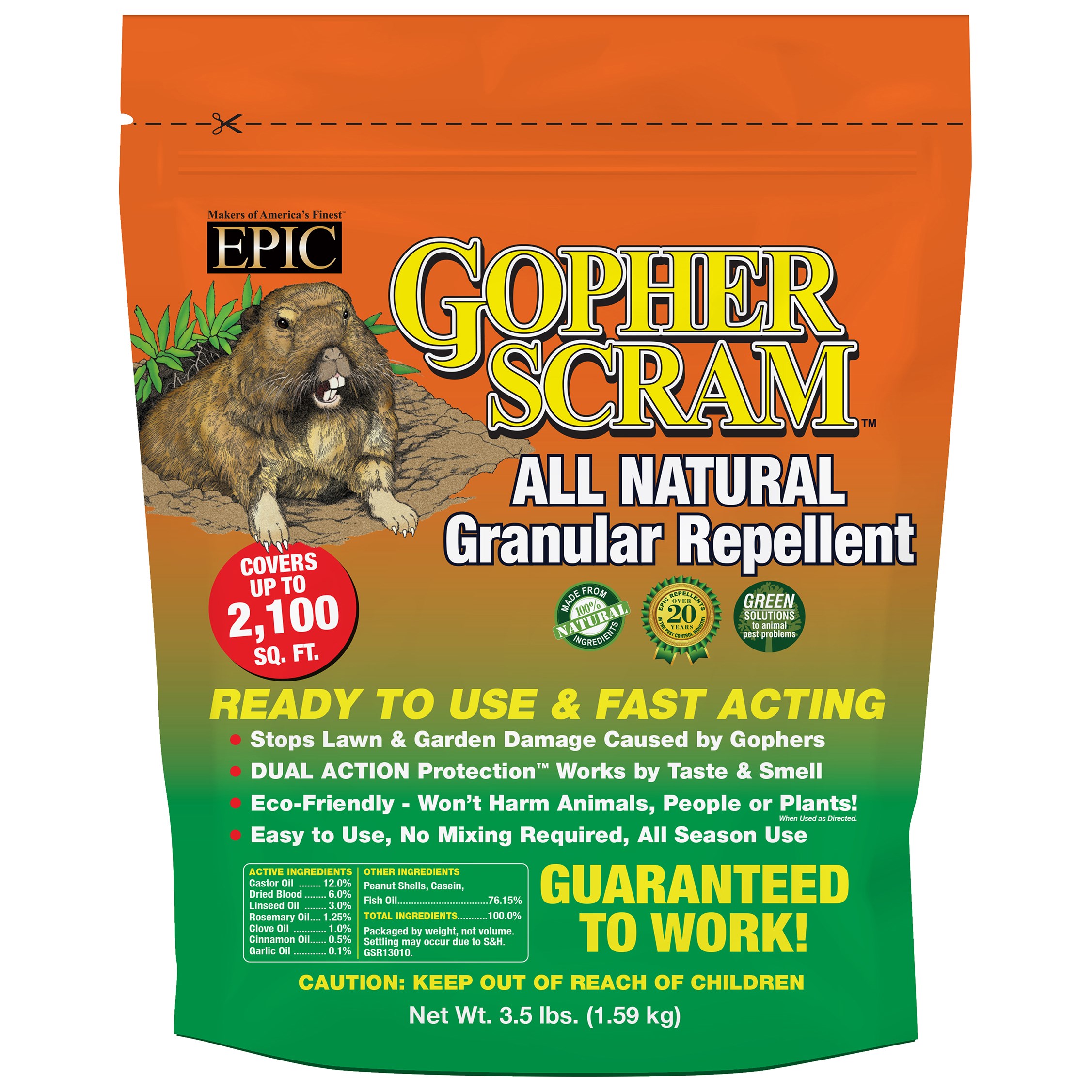 Epic 3.5# Gopher Scram Resealable Bag — priced per each; minimum 6; multiples of 6