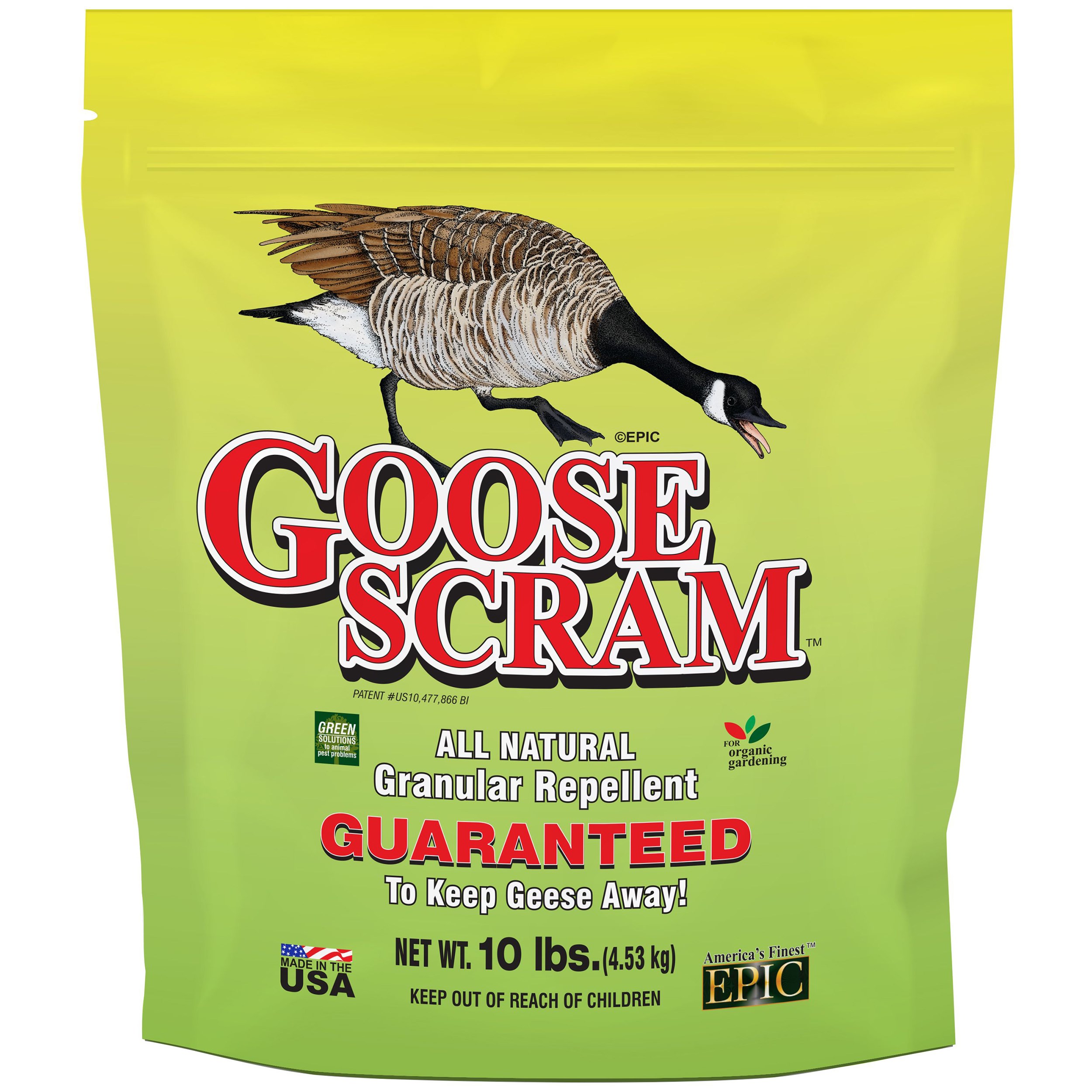 EPIC 10# Goose Scram Repellent Granules Resealable Bag — priced per each; minimum 4; multiples of 4