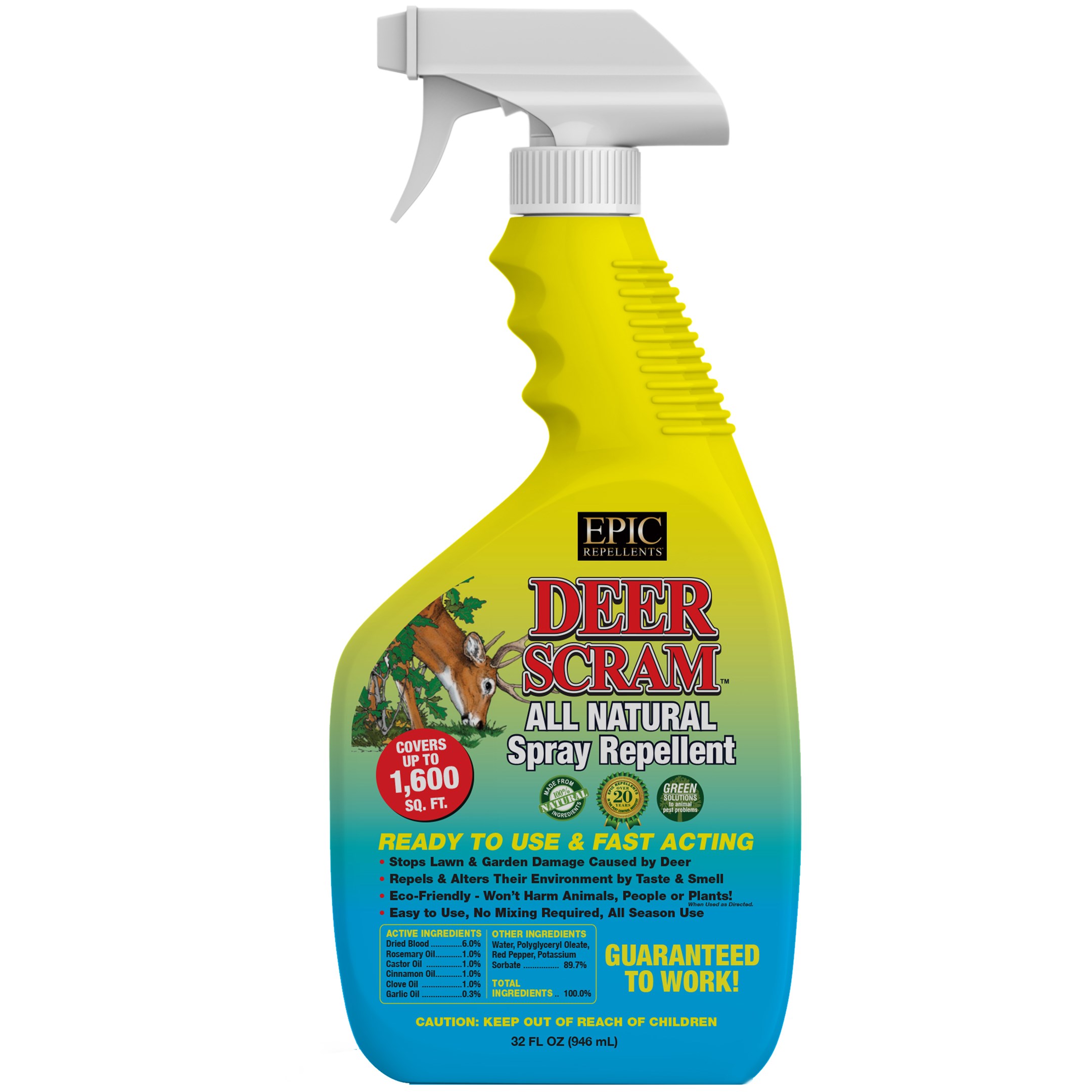 EPIC 32oz Deer Scram Liquid Repellent Ready to Use with Trigger Spray — priced per each; minimum 12; multiples of 12