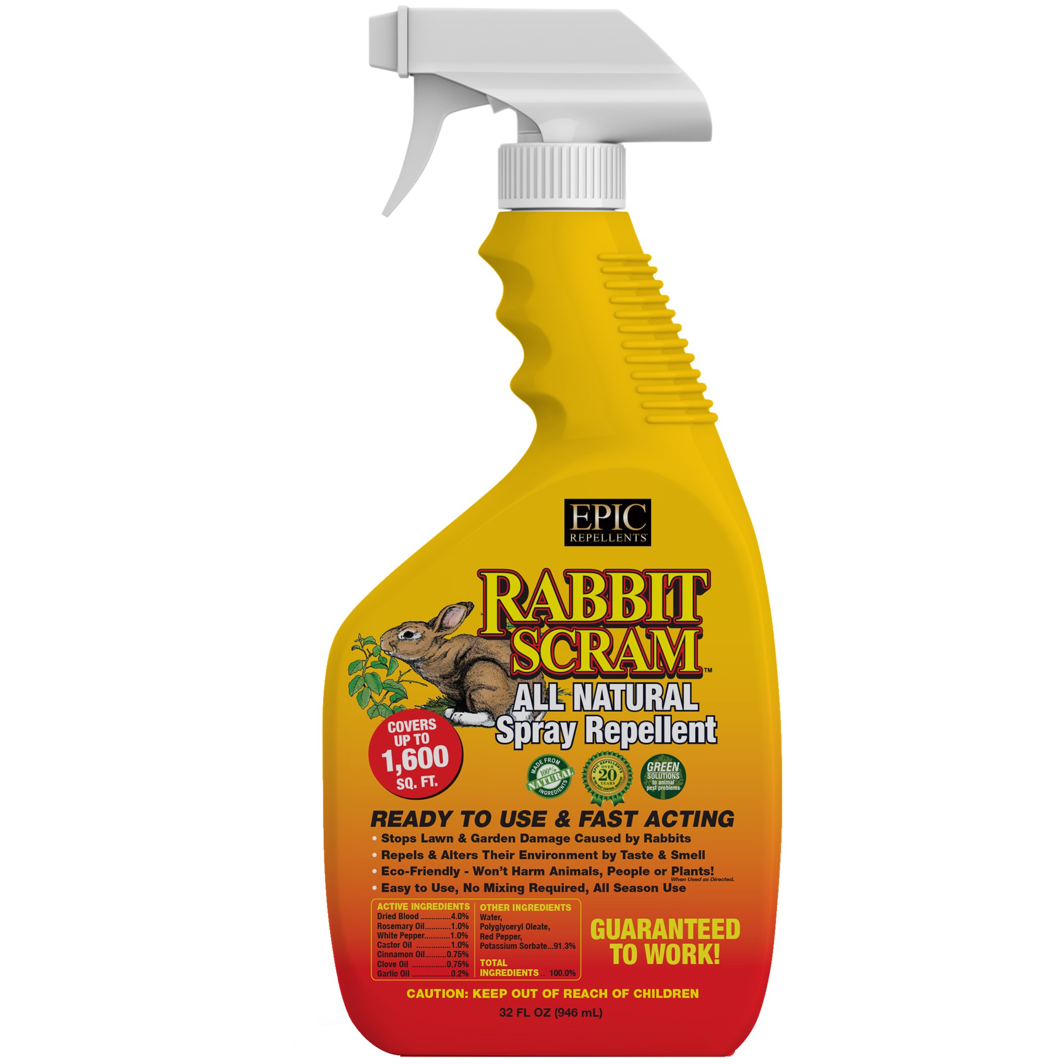 EPIC 32oz Rabbit Scram Liquid Repellent Ready to Use with Trigger Spray — priced per each; minimum 12; multiples of 12