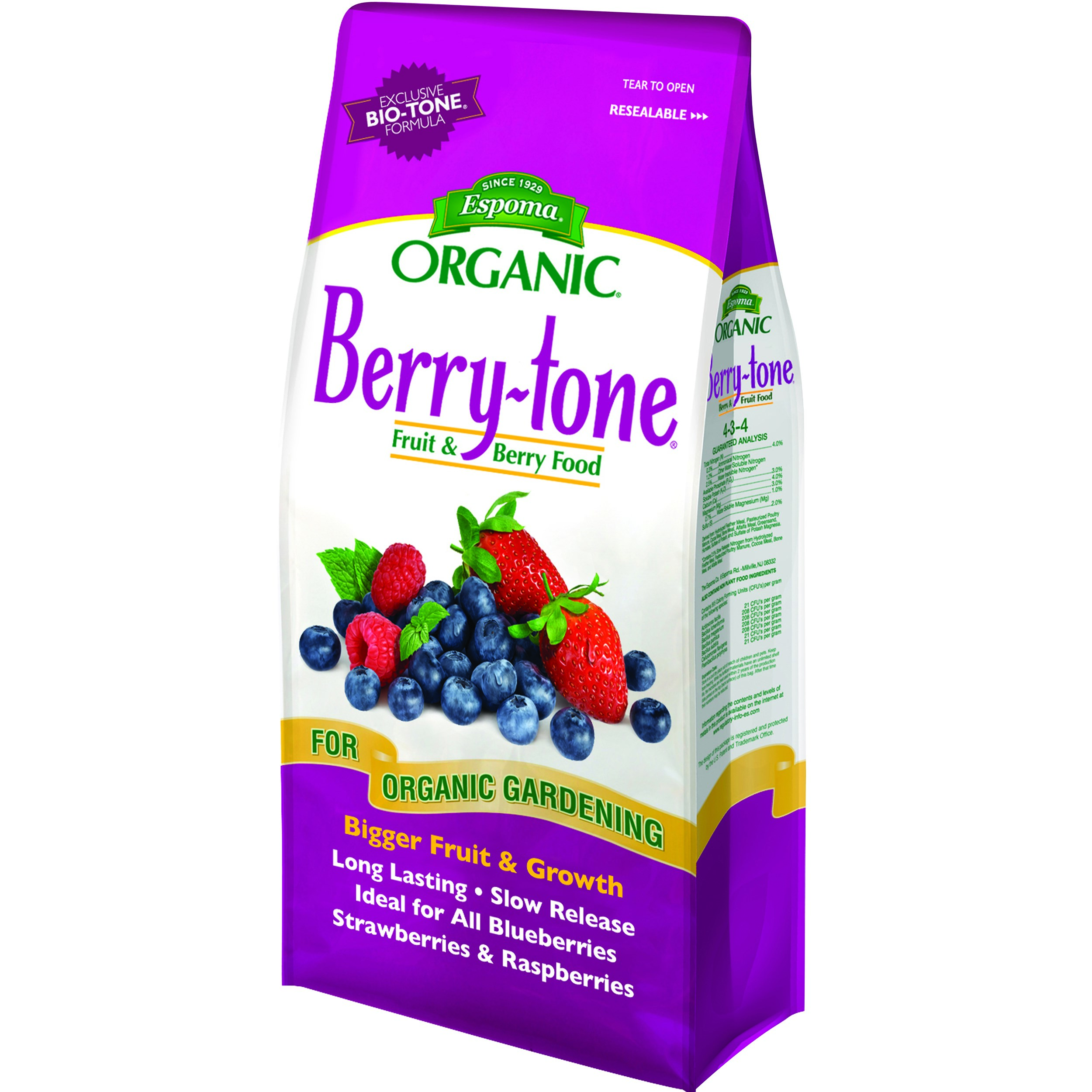Espoma 4# Berry Tone — priced per each; minimum 12; multiples of 12