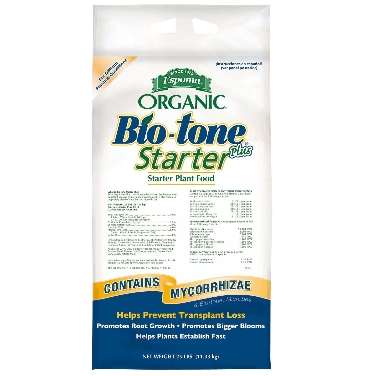 Espoma 25# Bio Tone Starter Plus