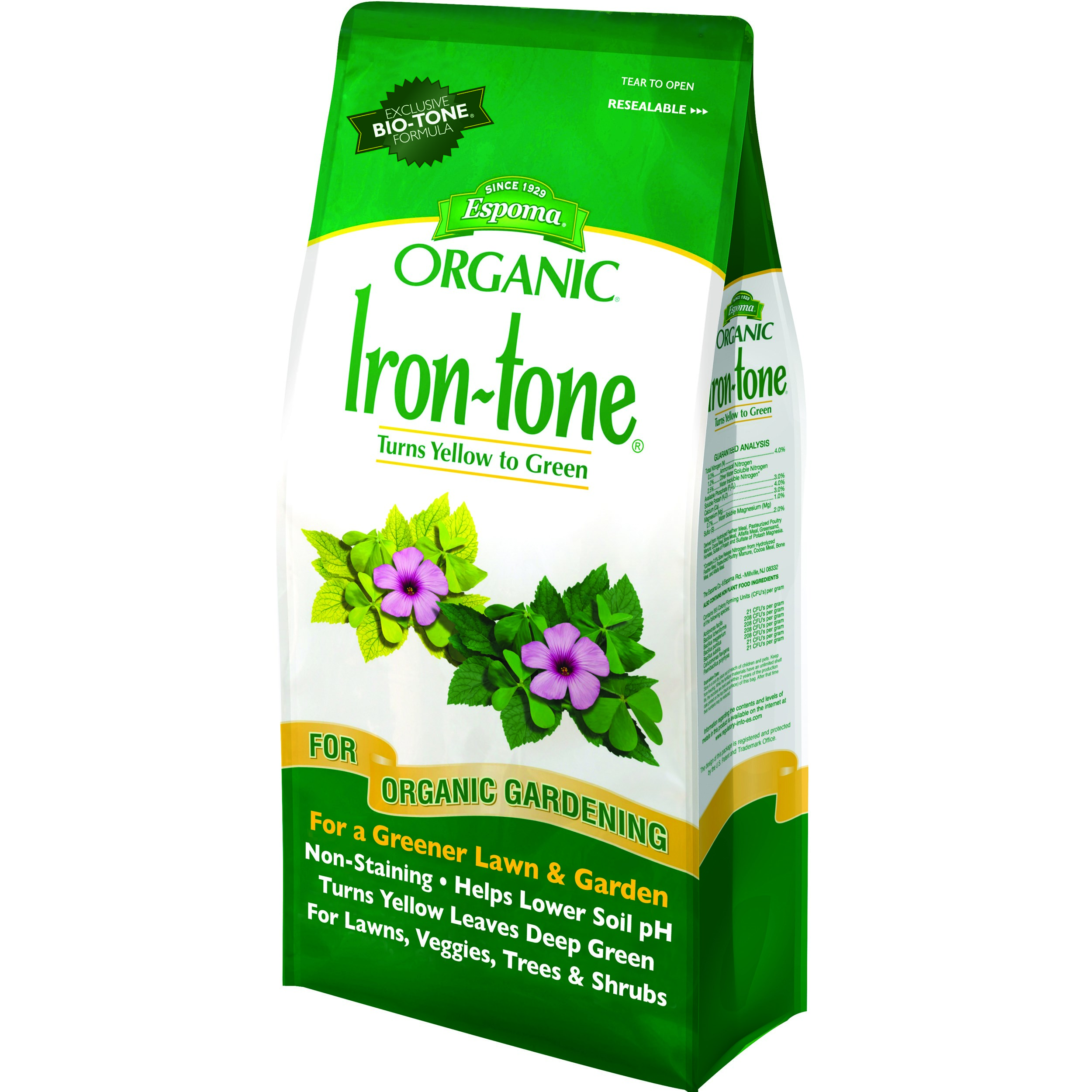 Espoma 5# Iron Tone Bag — priced per each; minimum 12; multiples of 12