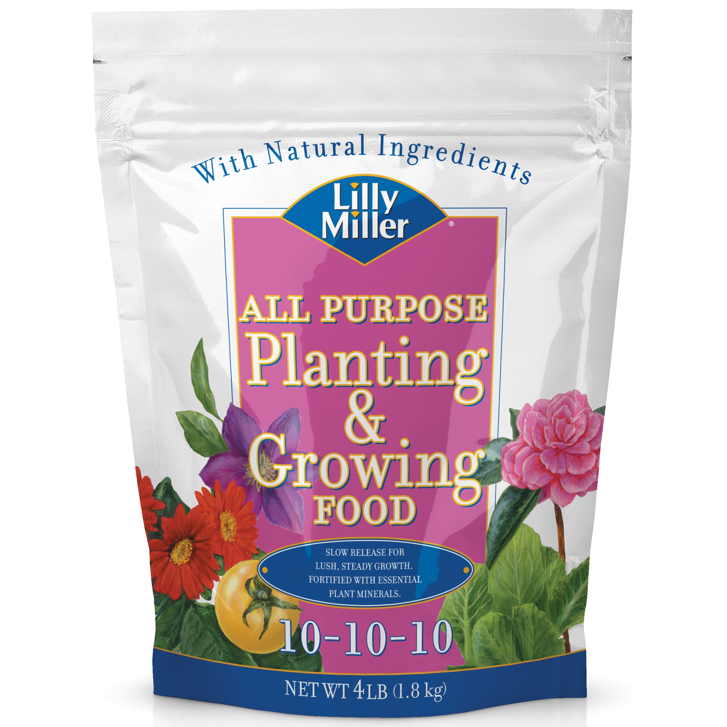 Lilly Miller 4# All Purpose Plant Food 10-10-10 — priced per each; minimum 12; multiples of 12