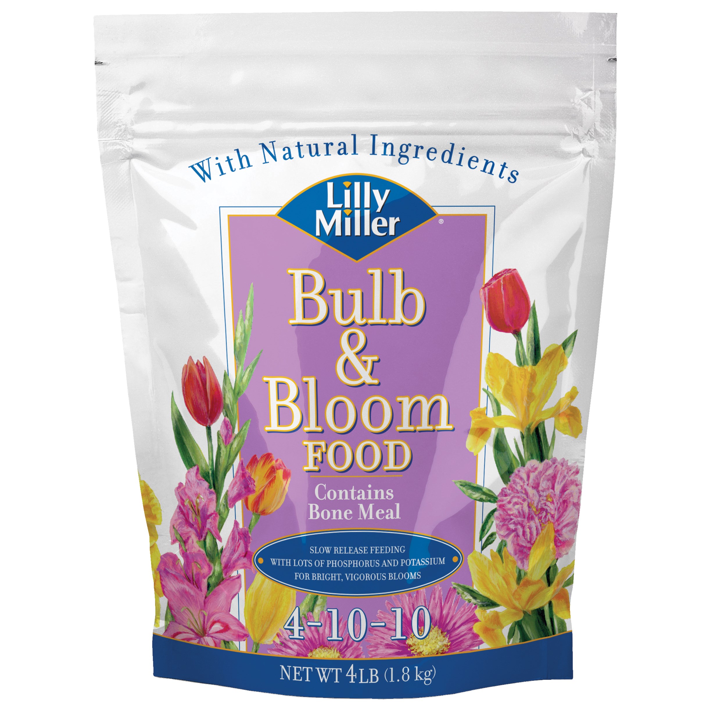 Lilly Miller 4# Bulb & Bloom Food 4-10-10 — priced per each; minimum 12; multiples of 12