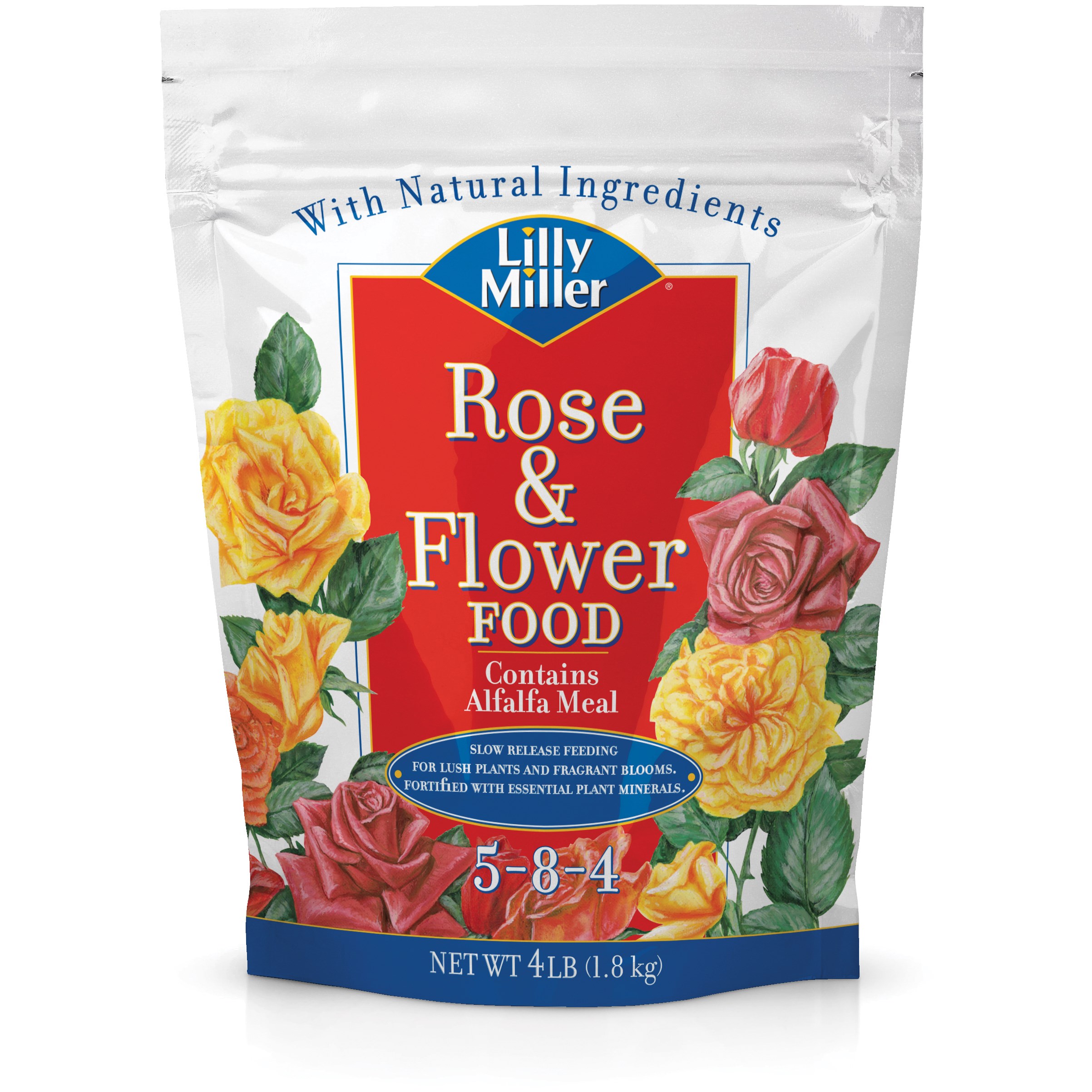 Lilly Miller 4# Rose & Flower Food 5-8-4 — priced per each; minimum 12; multiples of 12