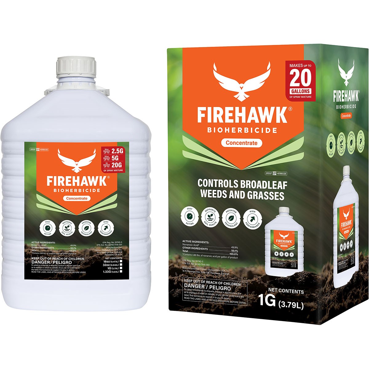 FireHawk 1gal Bioherbicide Concentrate Makes 22gal+ Covers 6300 sq ft — priced per each; minimum 2; multiples of 2