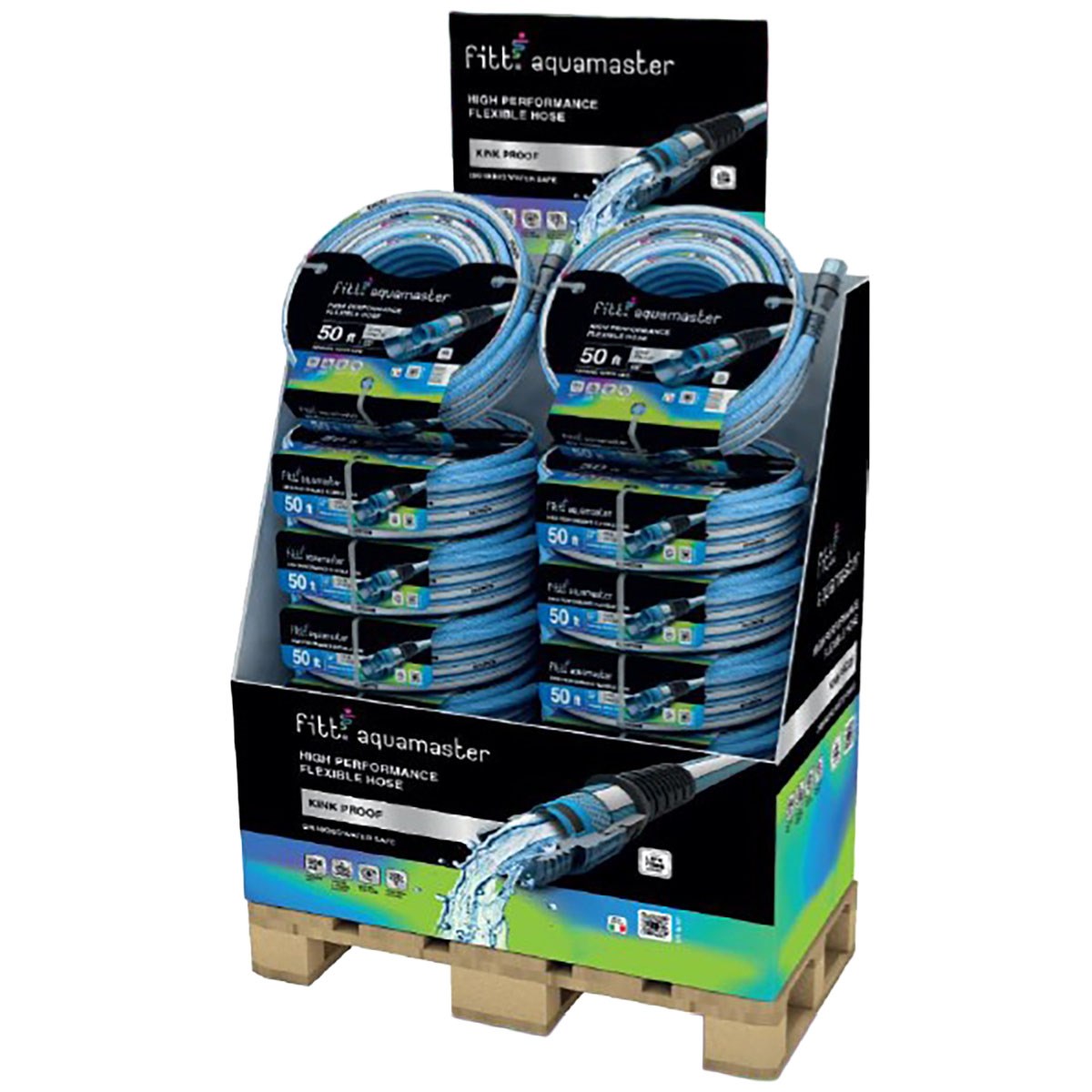 FITT 18pc 5/8"x50' Aquamaster Hybrid Garden Hose B