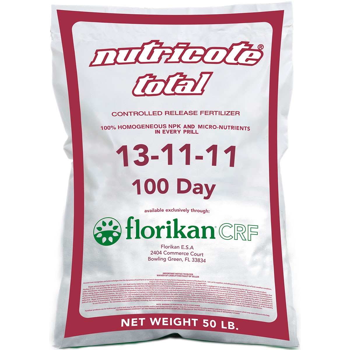 Florikan 13-11-11 100 Day Nutricote Total 50Lb