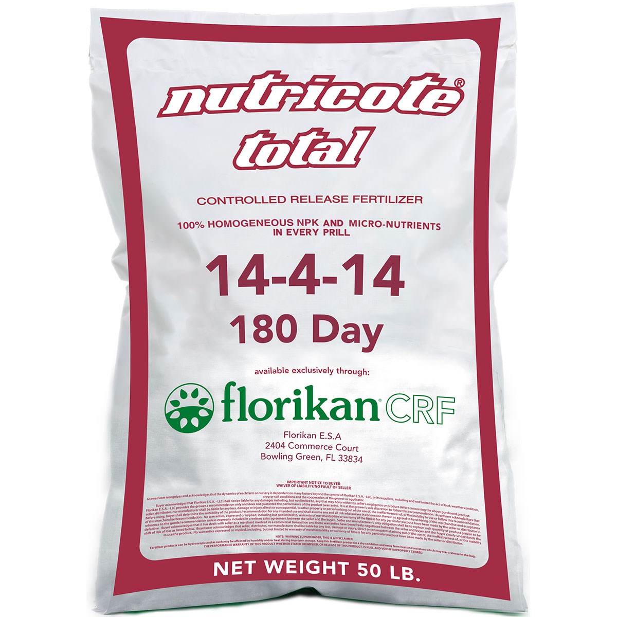 Florikan 14-4-14 180 Day Nutricote Total 50Lb