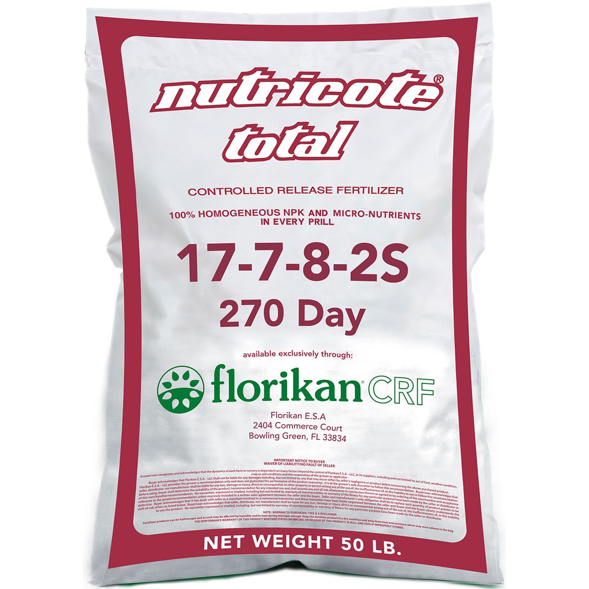 Florikan 17-7-8 270 Day Nutricote Total (2 Stage) 50Lb