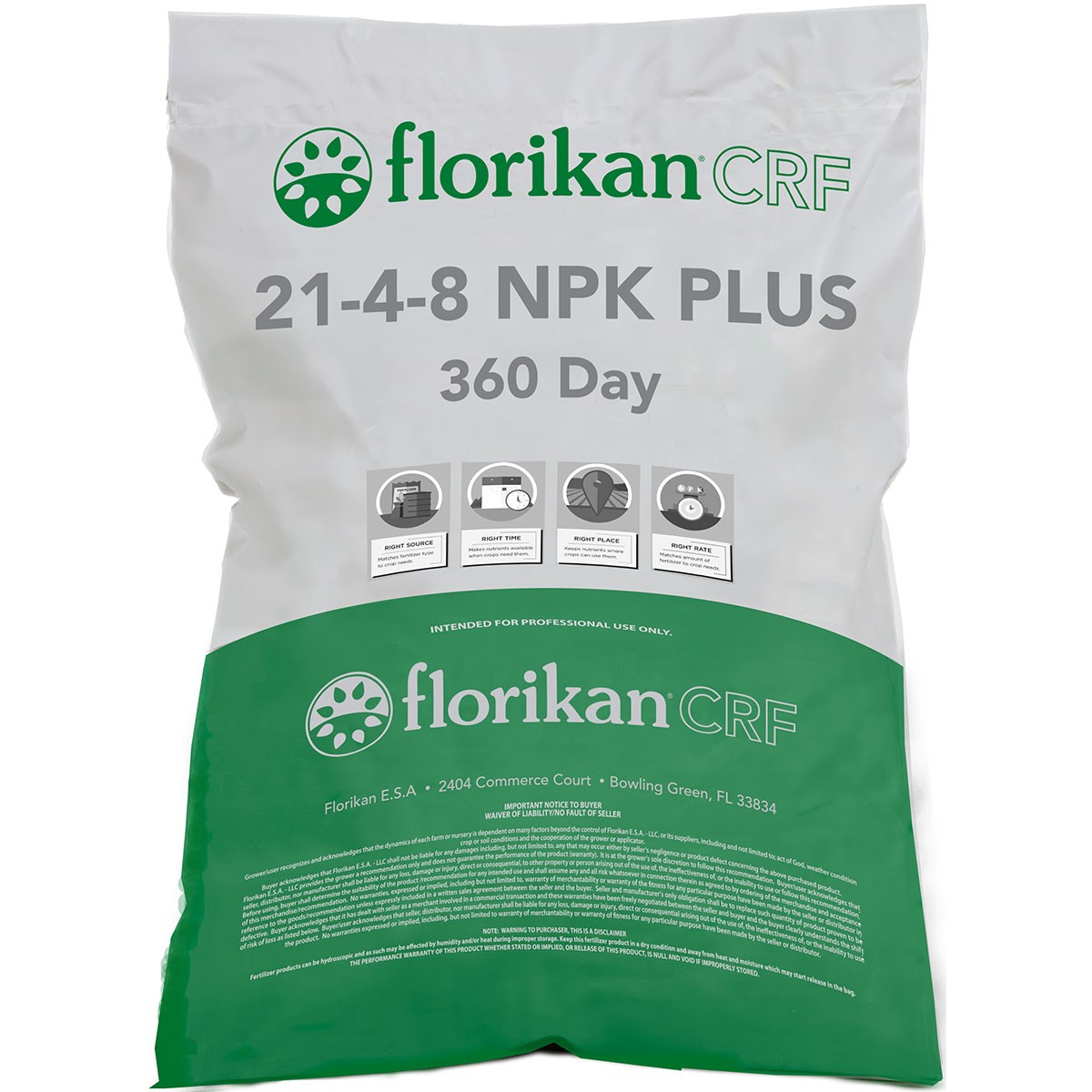 Florikan 21-4-8 360 Day NPK Plus w/GAL-XeOne FE(Plus Iron) 50Lb