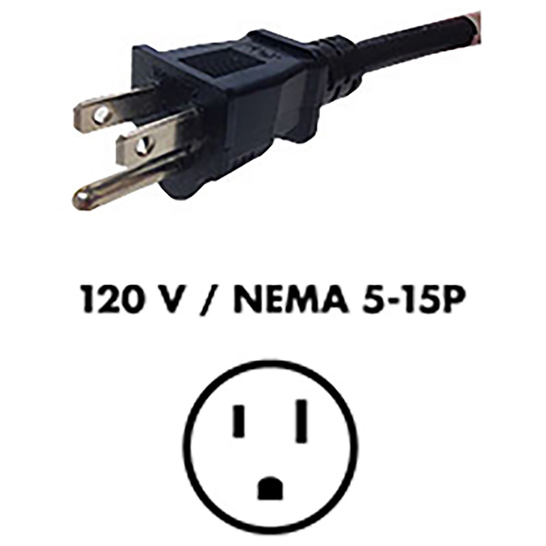Fluence AC Cord, 15' ( 4572mm ), NEMA 5-15P Plug to M19 Threaded Connector 5/CA