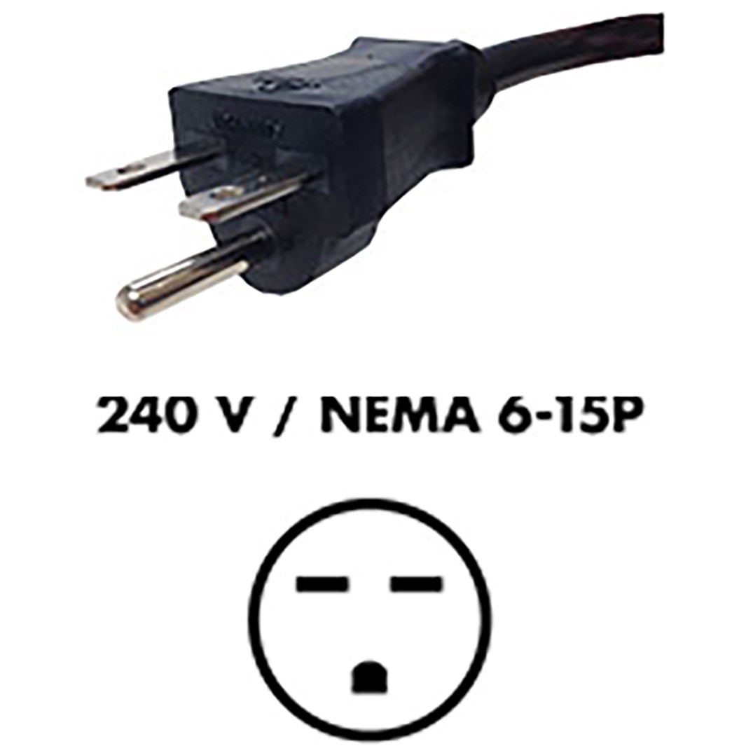 Fluence AC Cord, 6' ( 1829mm ), NEMA 6-15P Plug to M19 Threaded Connector
