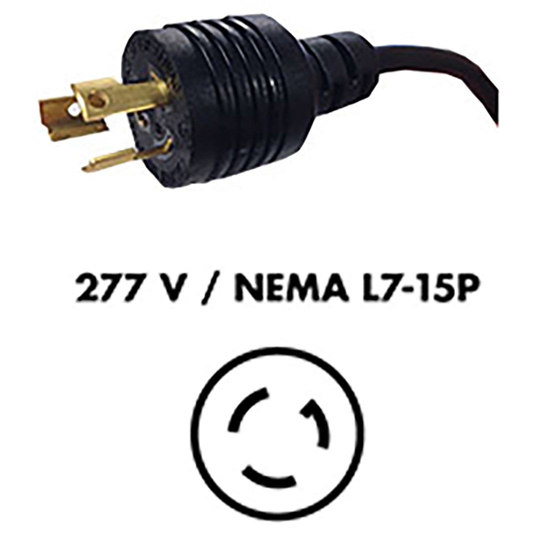 Fluence AC Cord, 6' ( 1829mm ), NEMA L7-15P Plug to M19 Push Lock Connector, Max 277V AC