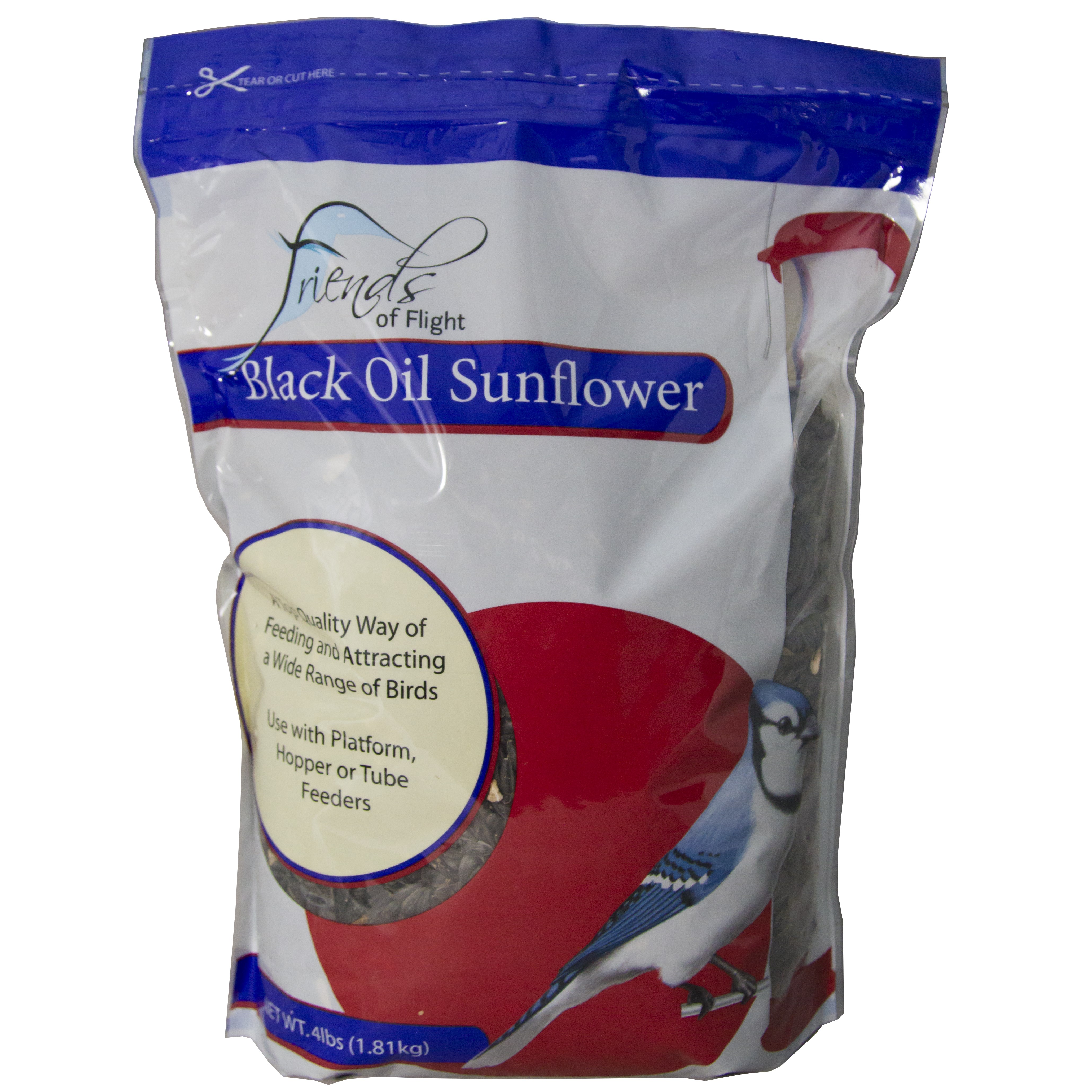 Friends of Flight 4# Black Oil Sunflower — priced per each; minimum 8; multiples of 8