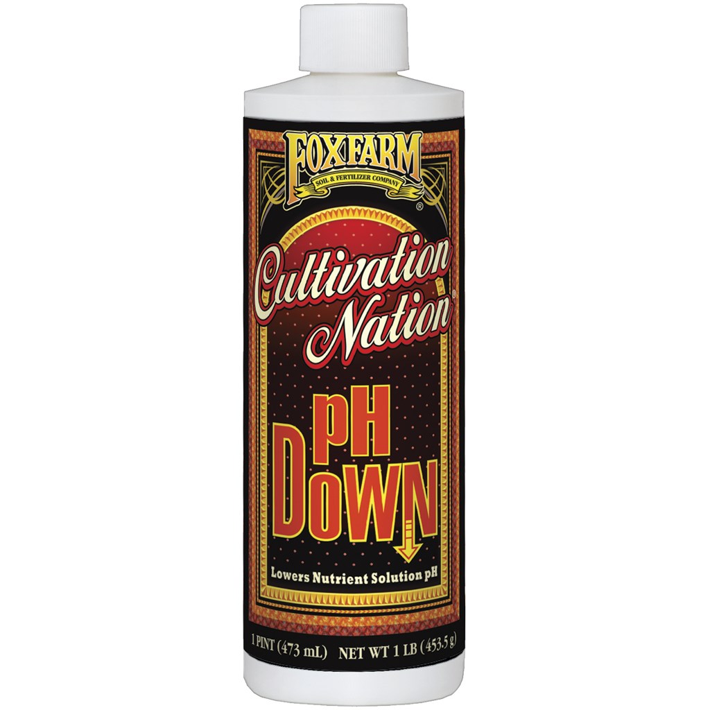 FoxFarm Pint Cultivation Nation pH Down — priced per each; minimum 12; multiples of 12