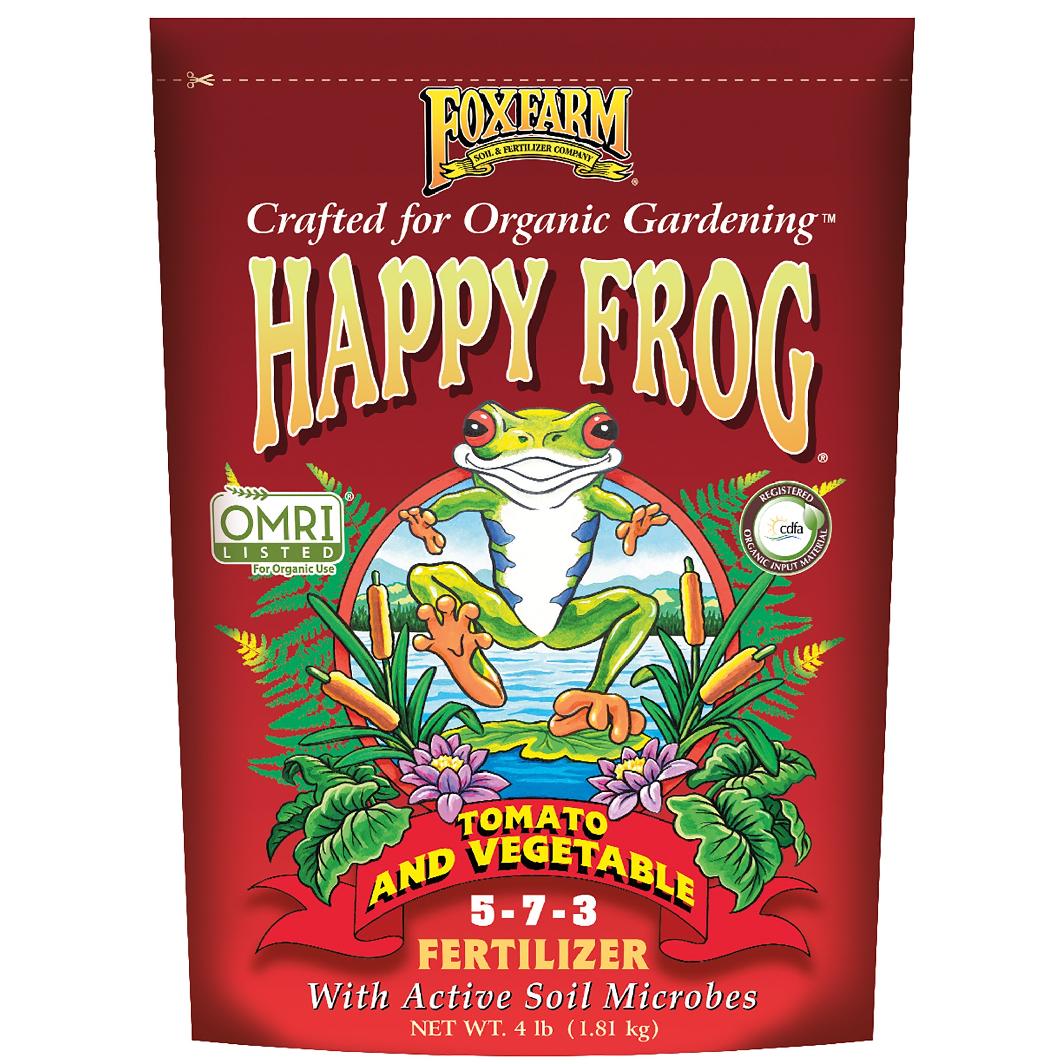 FoxFarm 4# Happy Frog Tomato & Vegetable Dry Fertilizer — priced per each; minimum 12; multiples of 12