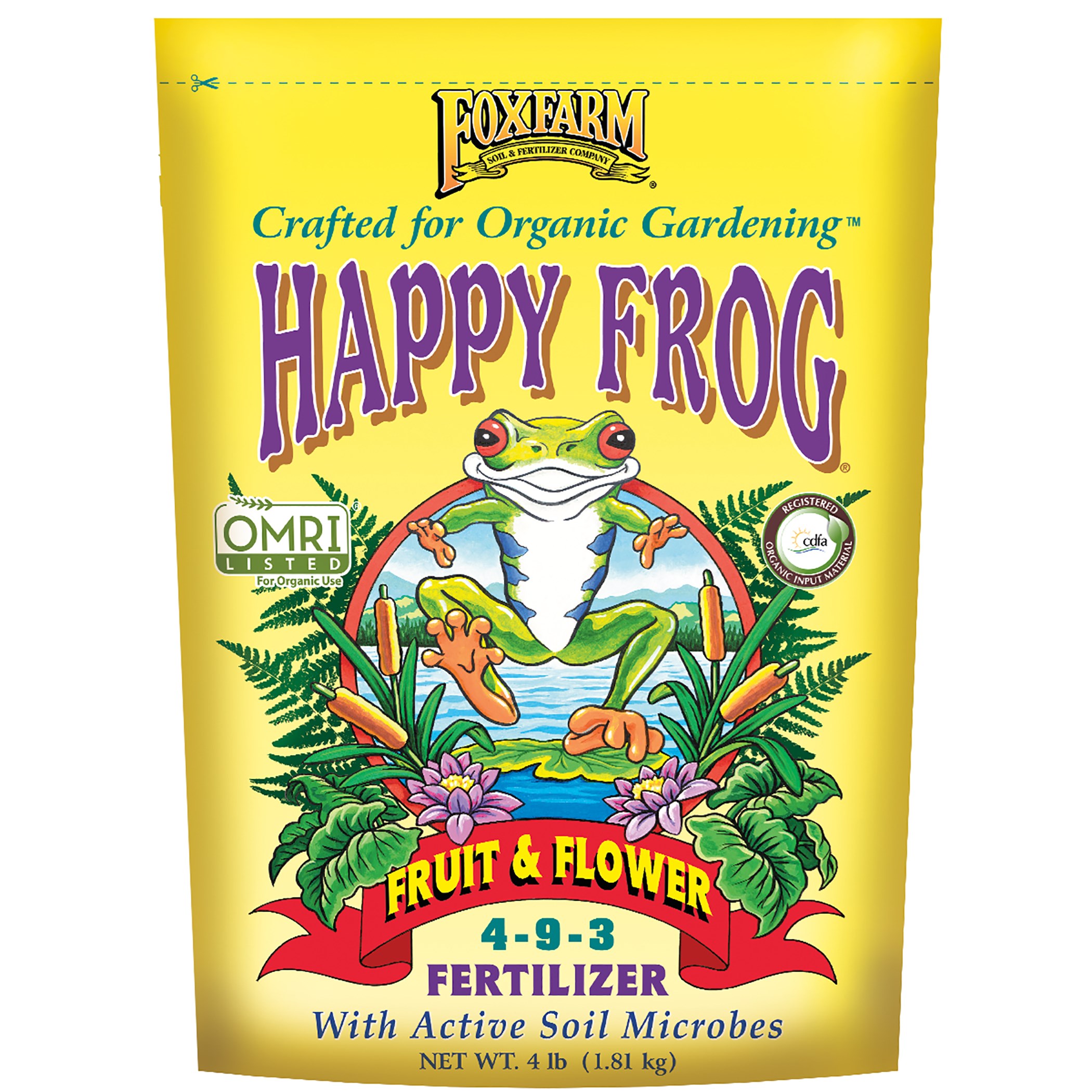 FoxFarm 4# Happy Frog Fruit & Flower Dry Fertilizer — priced per each; minimum 12; multiples of 12
