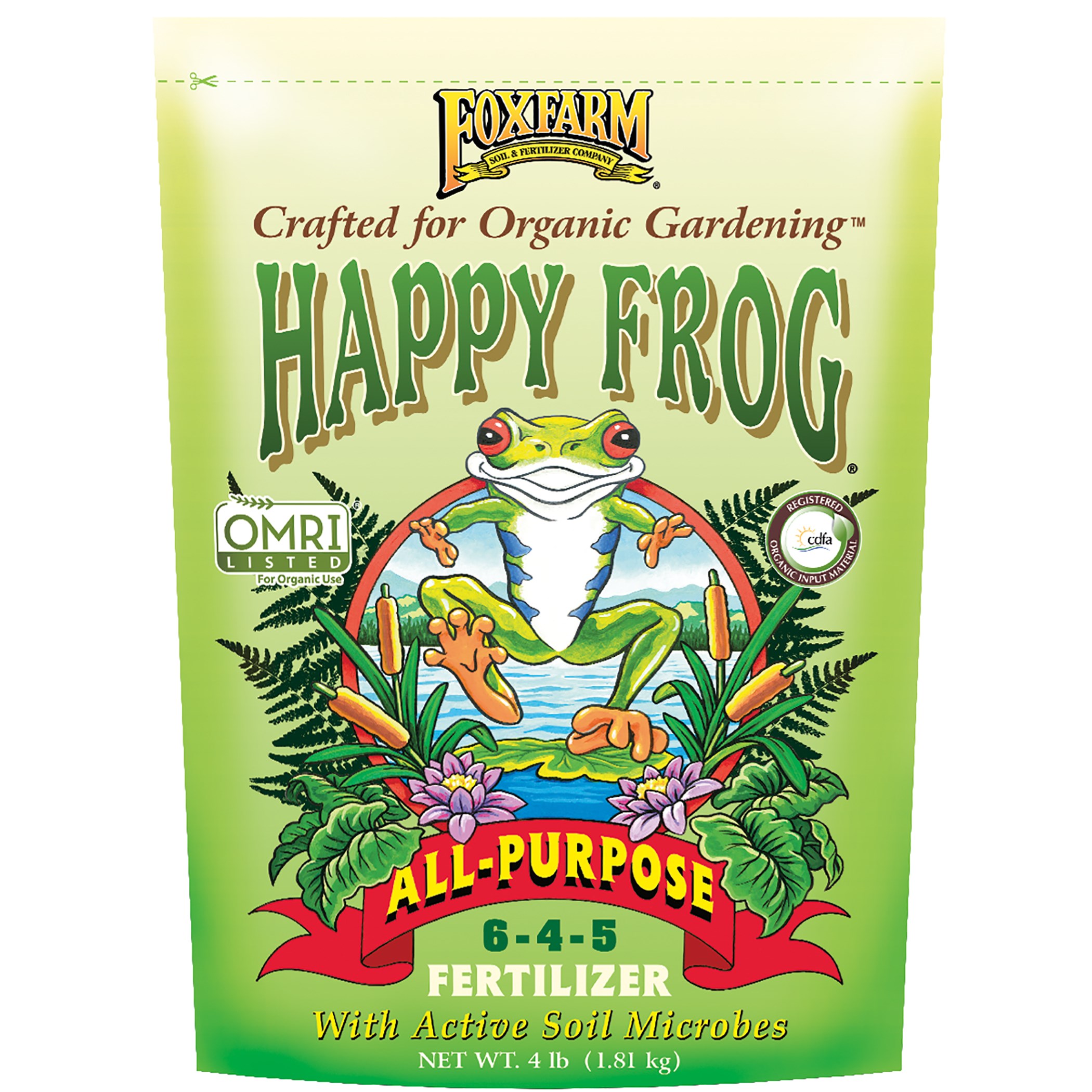 FoxFarm 4# Happy Frog All Purpose Dry Fertilizer — priced per each; minimum 12; multiples of 12