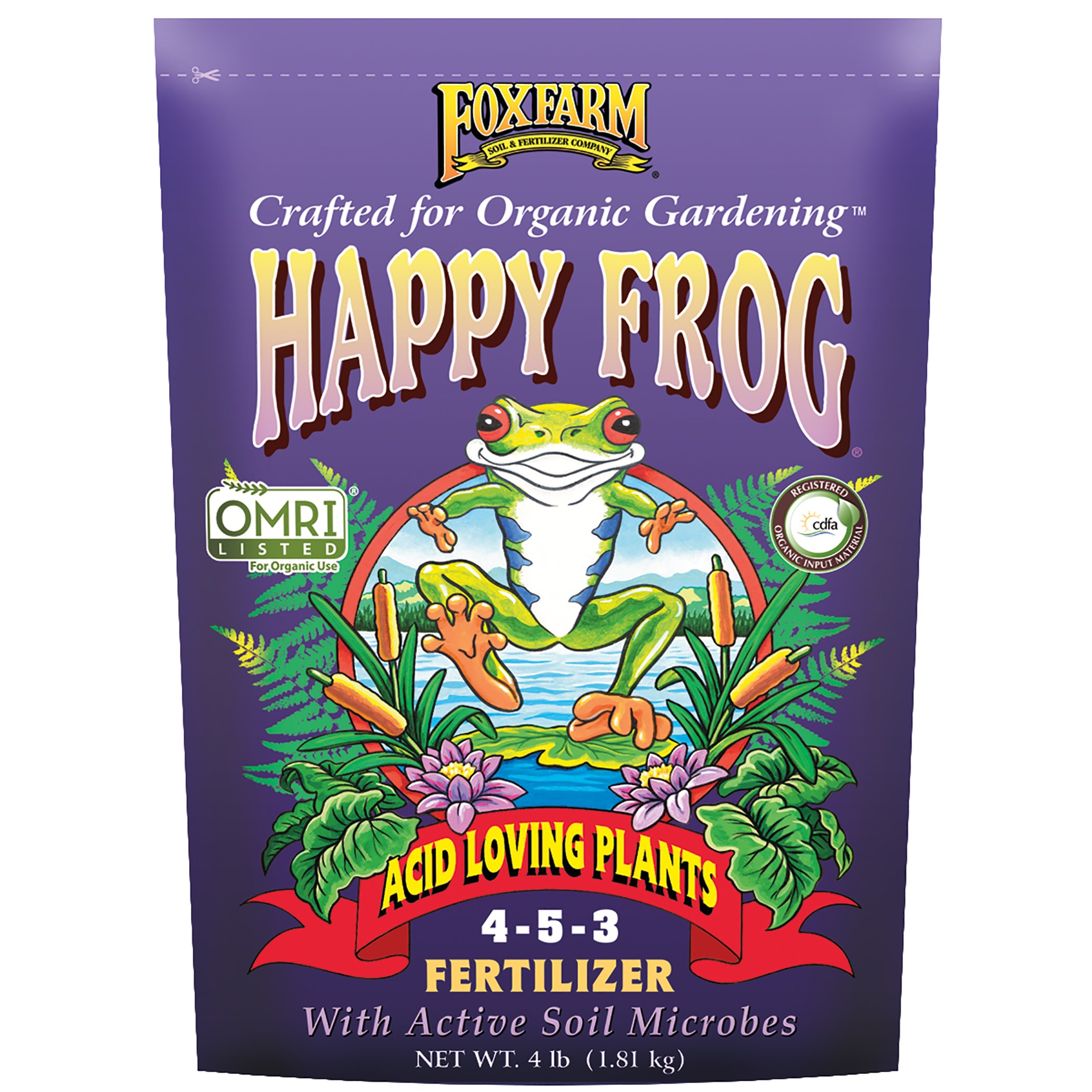 FoxFarm 4# Happy Frog Acid Loving Dry Fertilizer — priced per each; minimum 12; multiples of 12