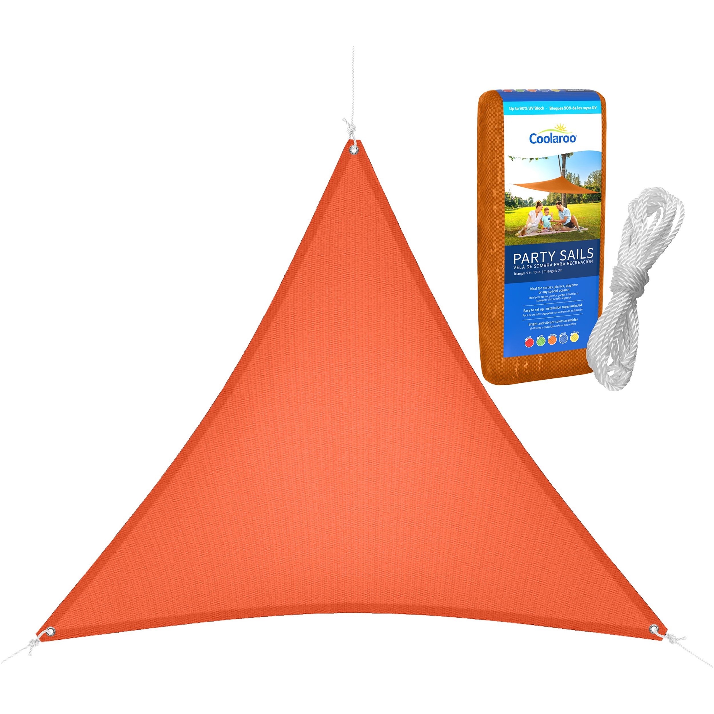 Kool Kolor 9'10" Party Sail Triangle Orange — priced per each; minimum 6; multiples of 6