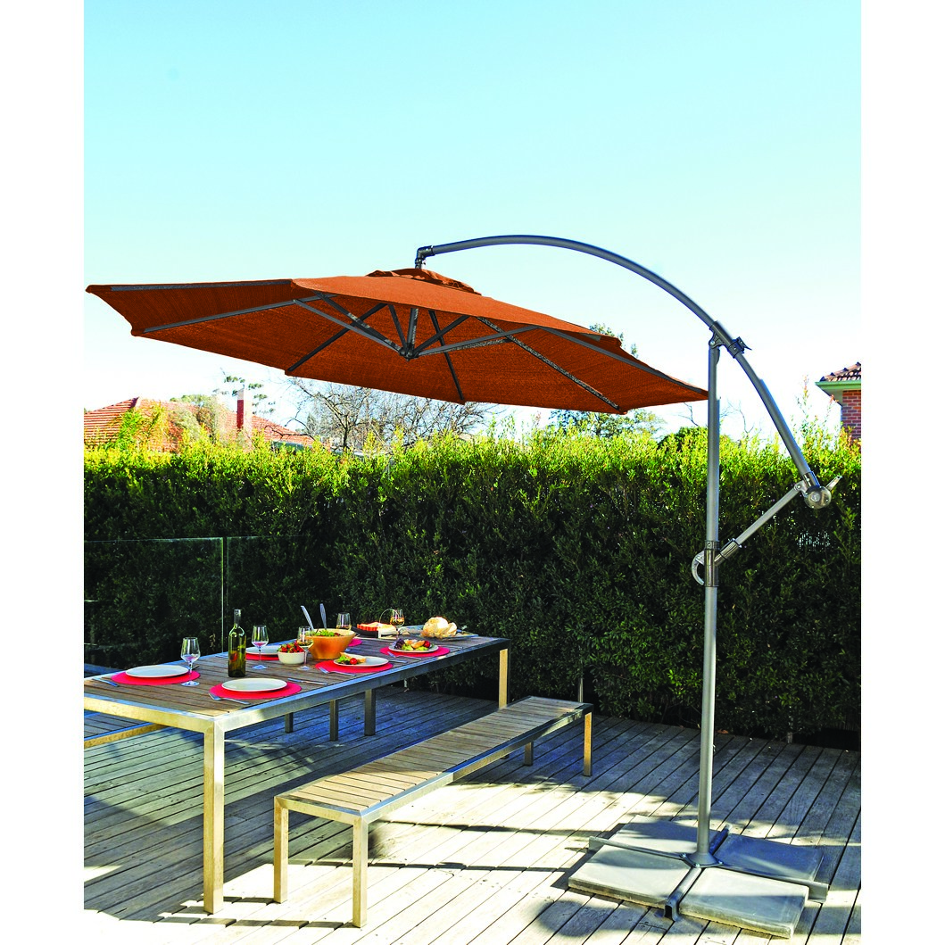 coolaroo patio umbrella cantilever Mirador Novara 10'x10' Indigo Color Mushroom together without worrying about glare or even sun burns 13ft Round Large Patio Umbrellas