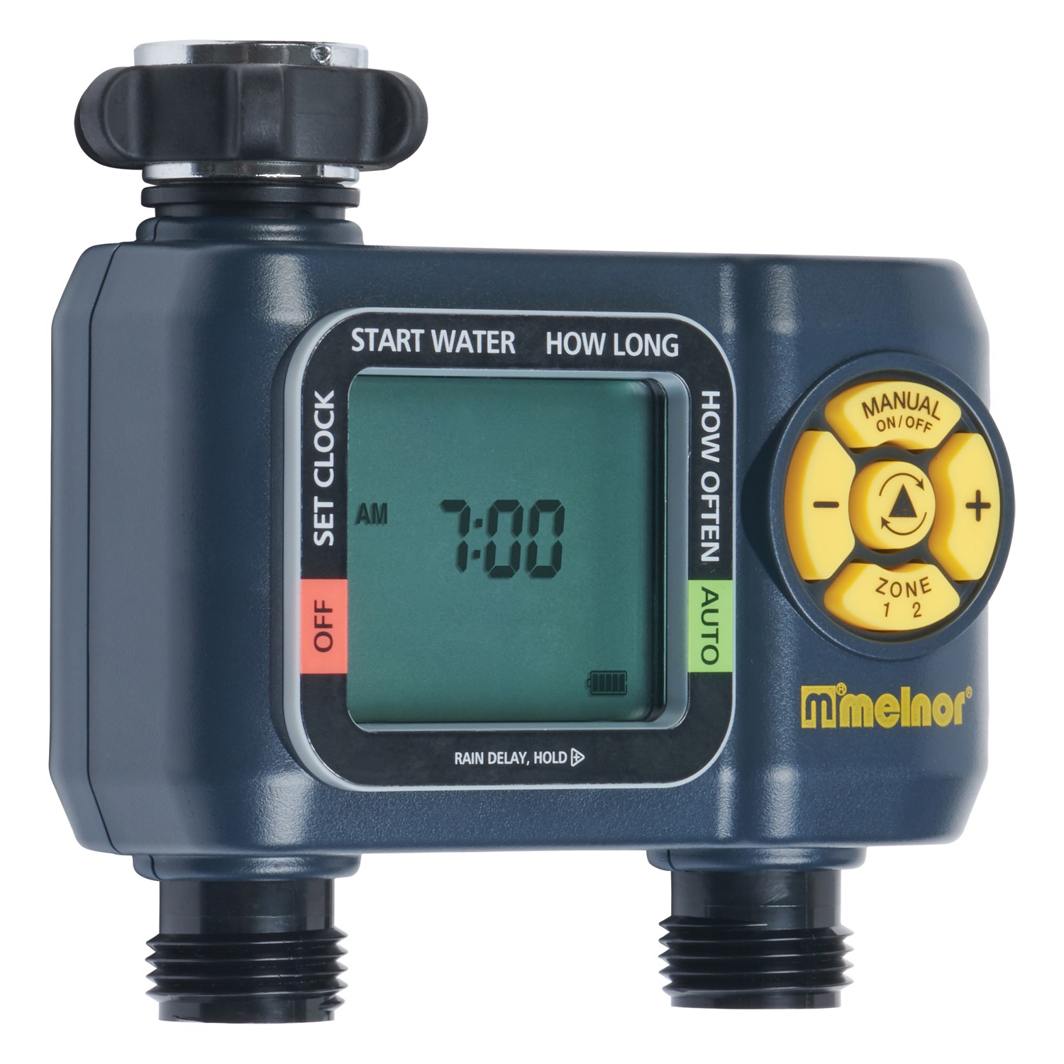 Melnor 2 Zone Digital Water Timer Square — priced per each; minimum 4; multiples of 4