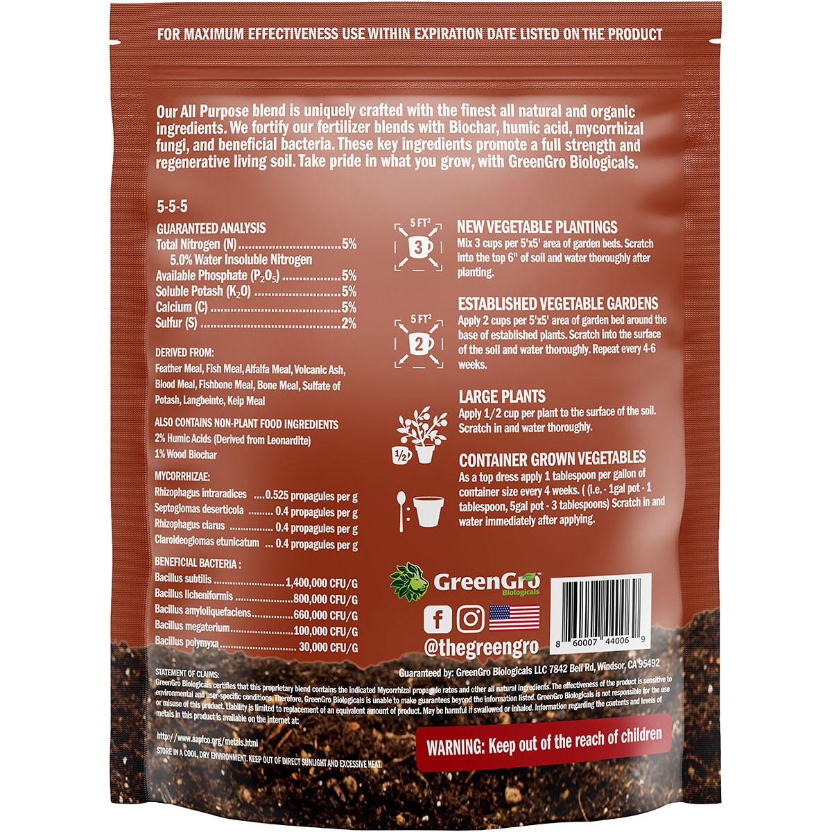 GreenGro Biologicals 4lb Home & Garden All Purpose Fertilizer - Image 2