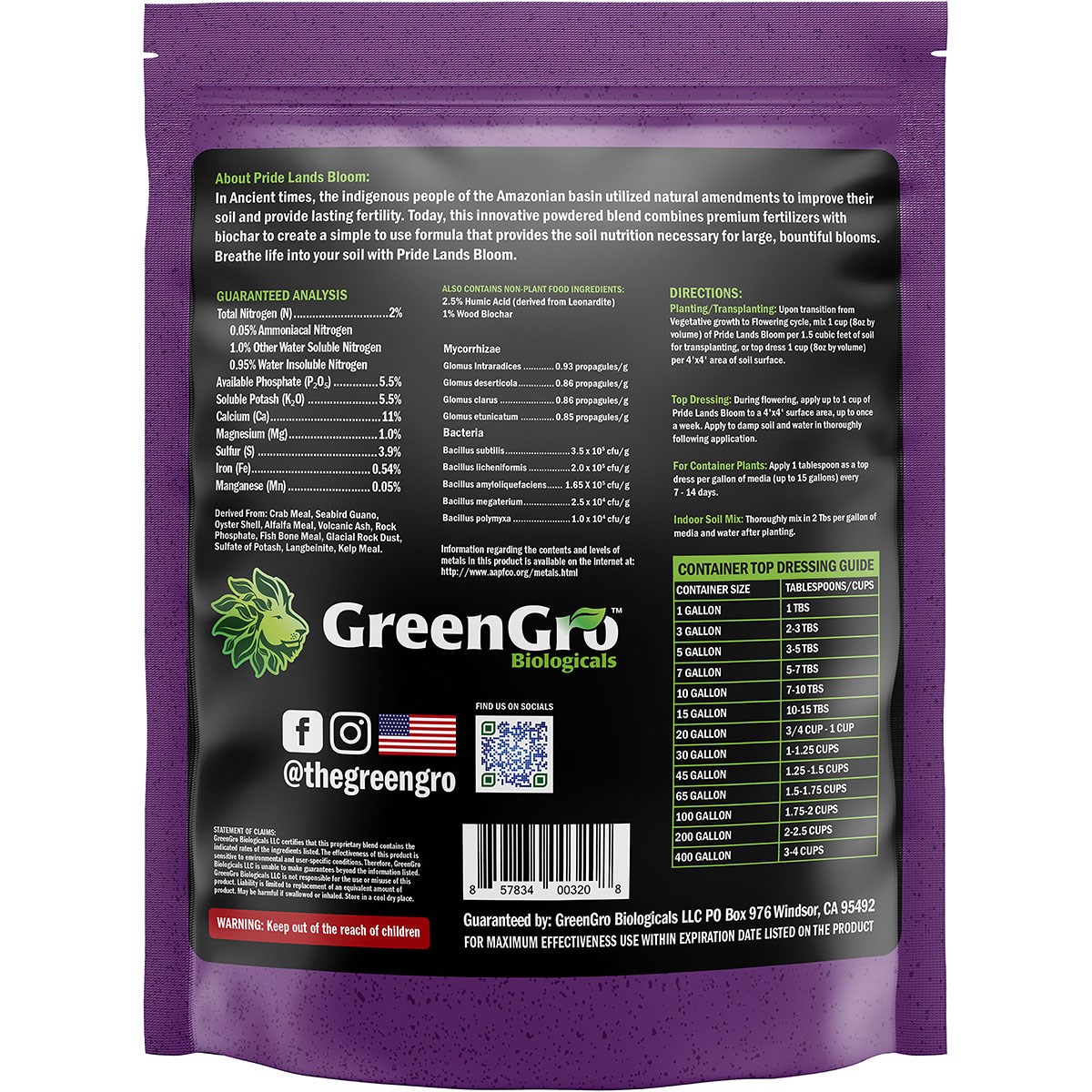 GreenGro Pride Lands 5lb Bloom - Image 2