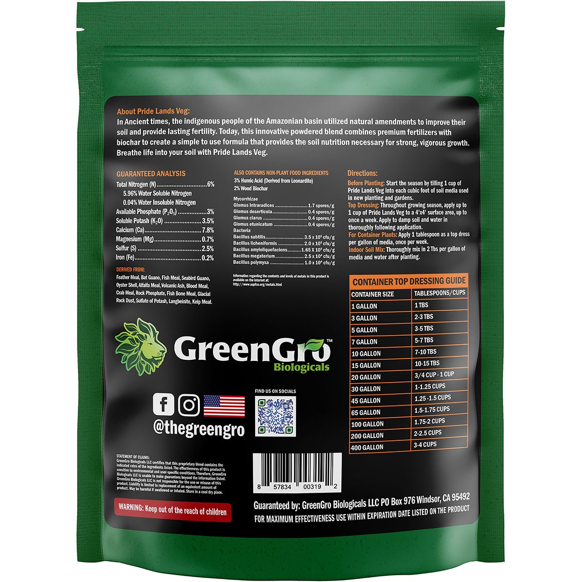 GreenGro Pride Lands 5lb Veg - Image 2