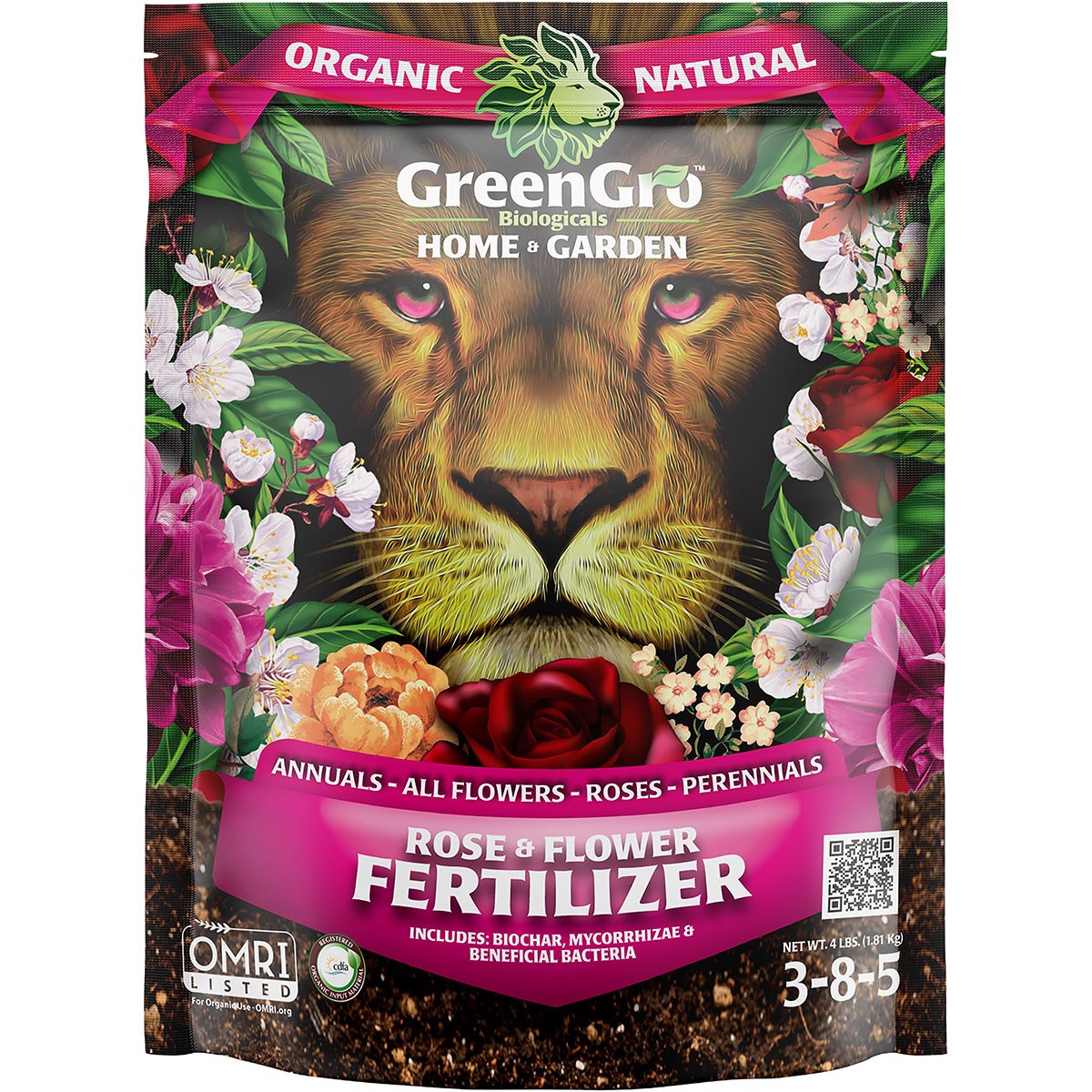 GreenGro Biologicals 4lb Home & Garden Rose & Flower Fertilizer — priced per each; minimum 10; multiples of 10
