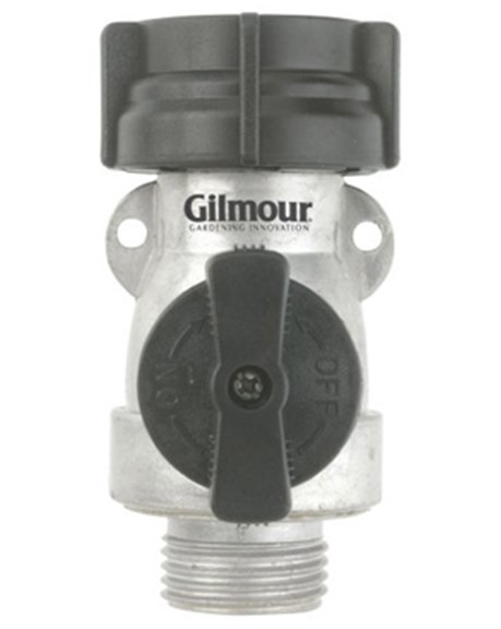 Gilmour Shut Off Valve MD Aluminum Single — priced per each; minimum 6; multiples of 6
