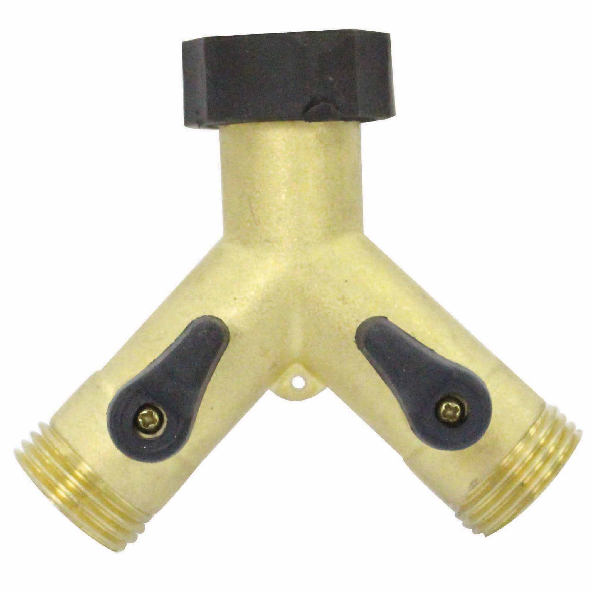 Gilmour Brass Dual Y w Shut Off Valves — priced per each; minimum 6; multiples of 6