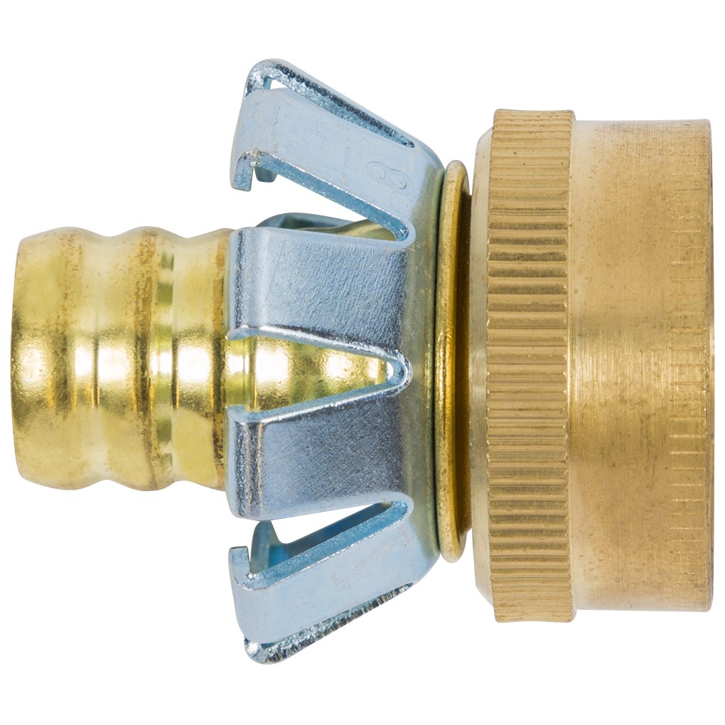 Gilmour Brass Coupling Female 5/8" — priced per each; minimum 10; multiples of 10