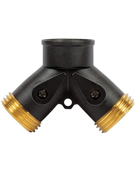 Gilmour Heavy Duty Brass Dual Shut-Off Valve — priced per each; minimum 6; multiples of 6