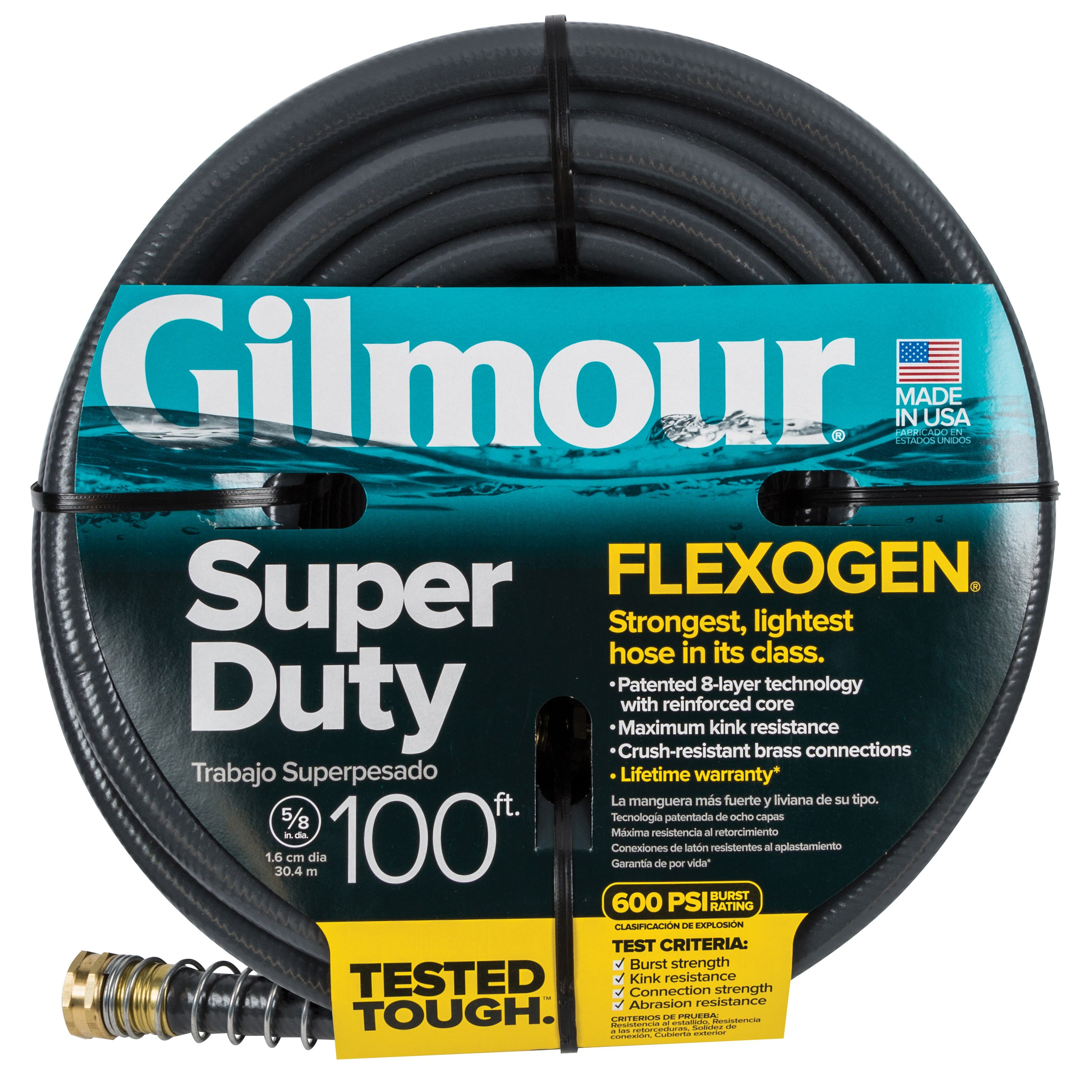 Gilmour Flexogen Super Duty 5/8" x 100' Gray Hose — priced per each; minimum 2; multiples of 2